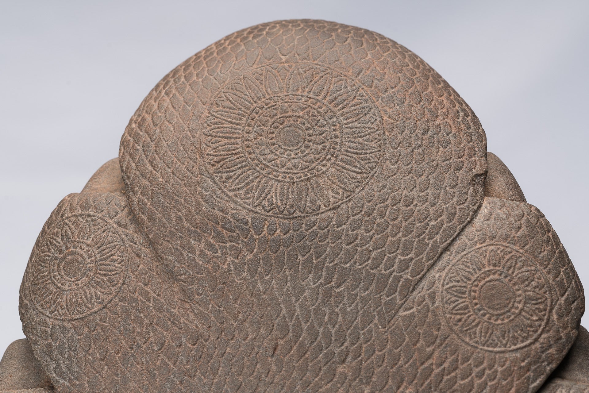 Buddha Statue - Antique Bayon Style Khmer Stone Seated Naga Meditation Buddha - 67cm/27"