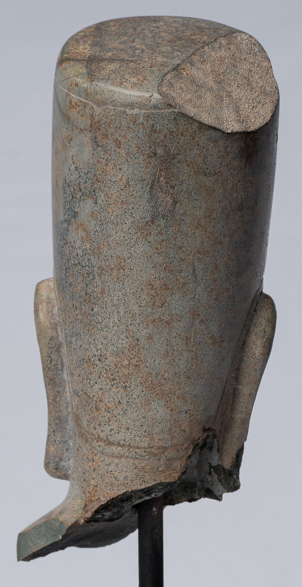 Antique Phnom Da Style Khmer Vishnu Head - Protettore e Conserver - 28 cm/11 "