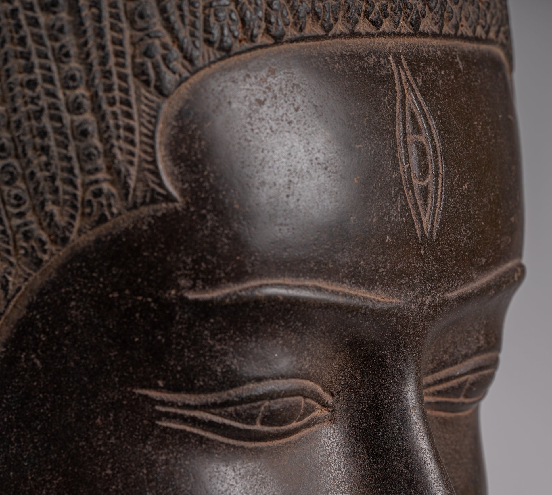  The Trilochana of Shiva can be seen on his forehead - the Three-Eyed Lord. It is the eye of wisdom, free from Maya, the illusion, and duality of life. It is also believed to be the source of his untamed energy.