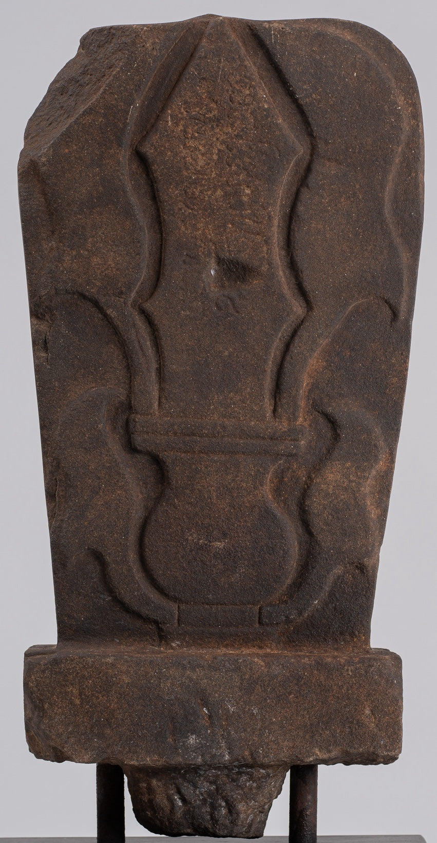 Ganesha Stele - Antique Vietnamese Style Stone Cham Mounted Ganesha Stele - 47cm/19"