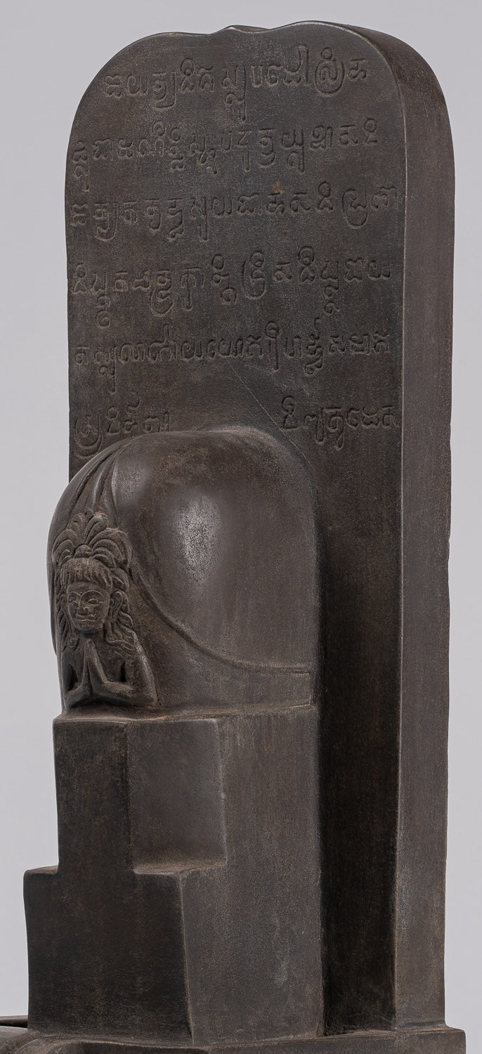 Stone Linga - Antique Khmer Style Sandstone Shiva Linga / Lingnum & Yoni - 54cm/22"