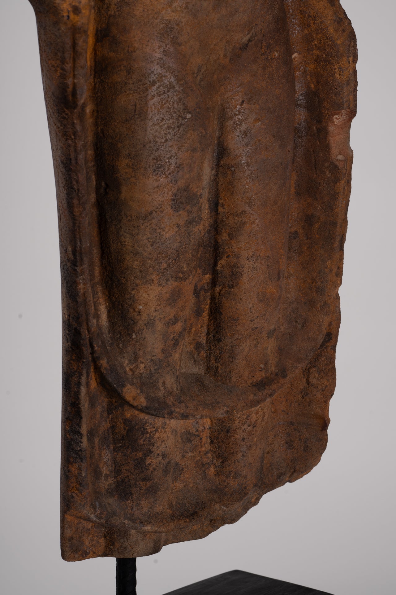 Buddha Statue - Antique Thai Style Standing Stone Dvaravati Buddha (probably) Statue - 84cm/34" Tall