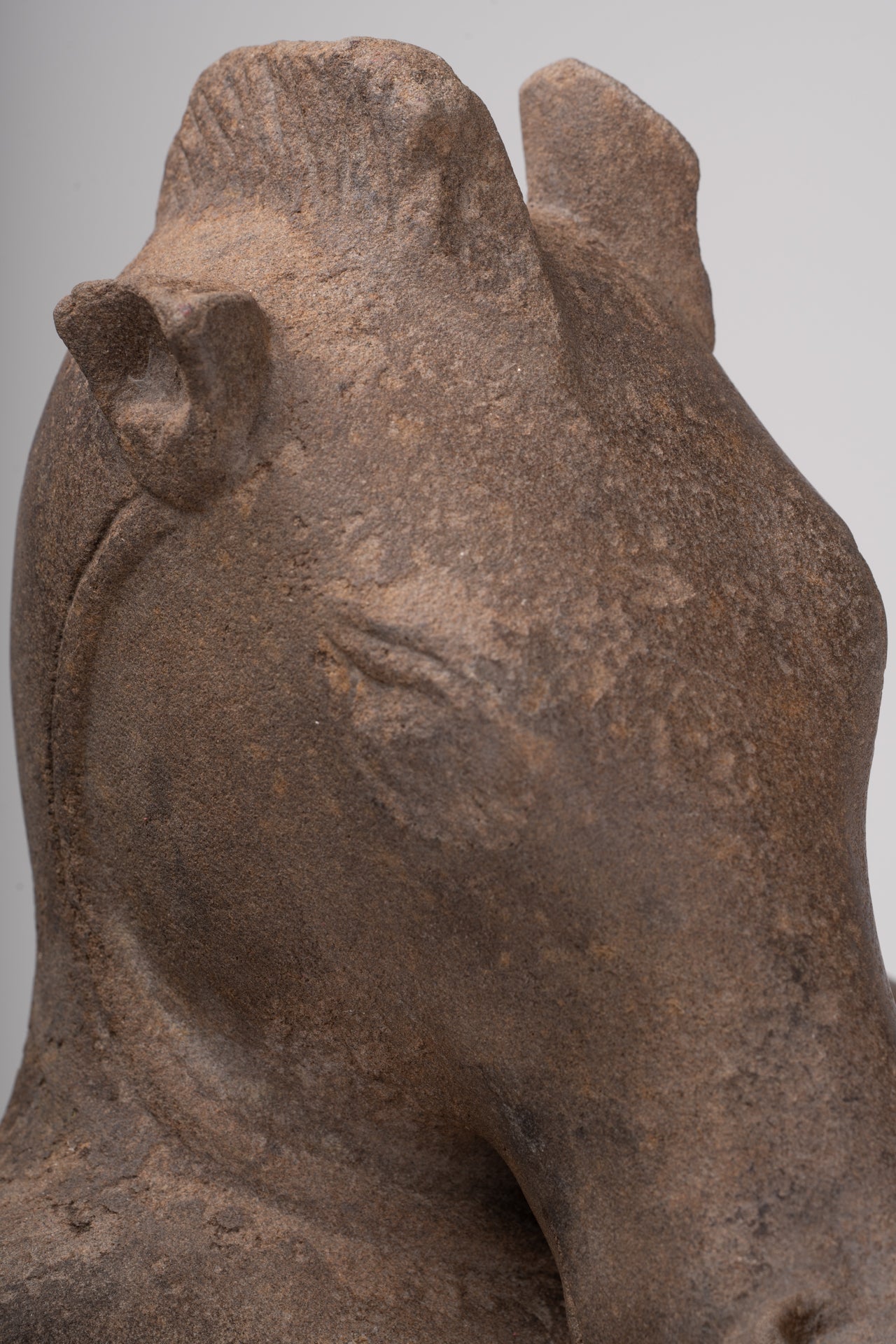 Antique Khmer Style Stone Phnom Da Hayagriva Kalkin Horse of Vishnu - 68cm/27"