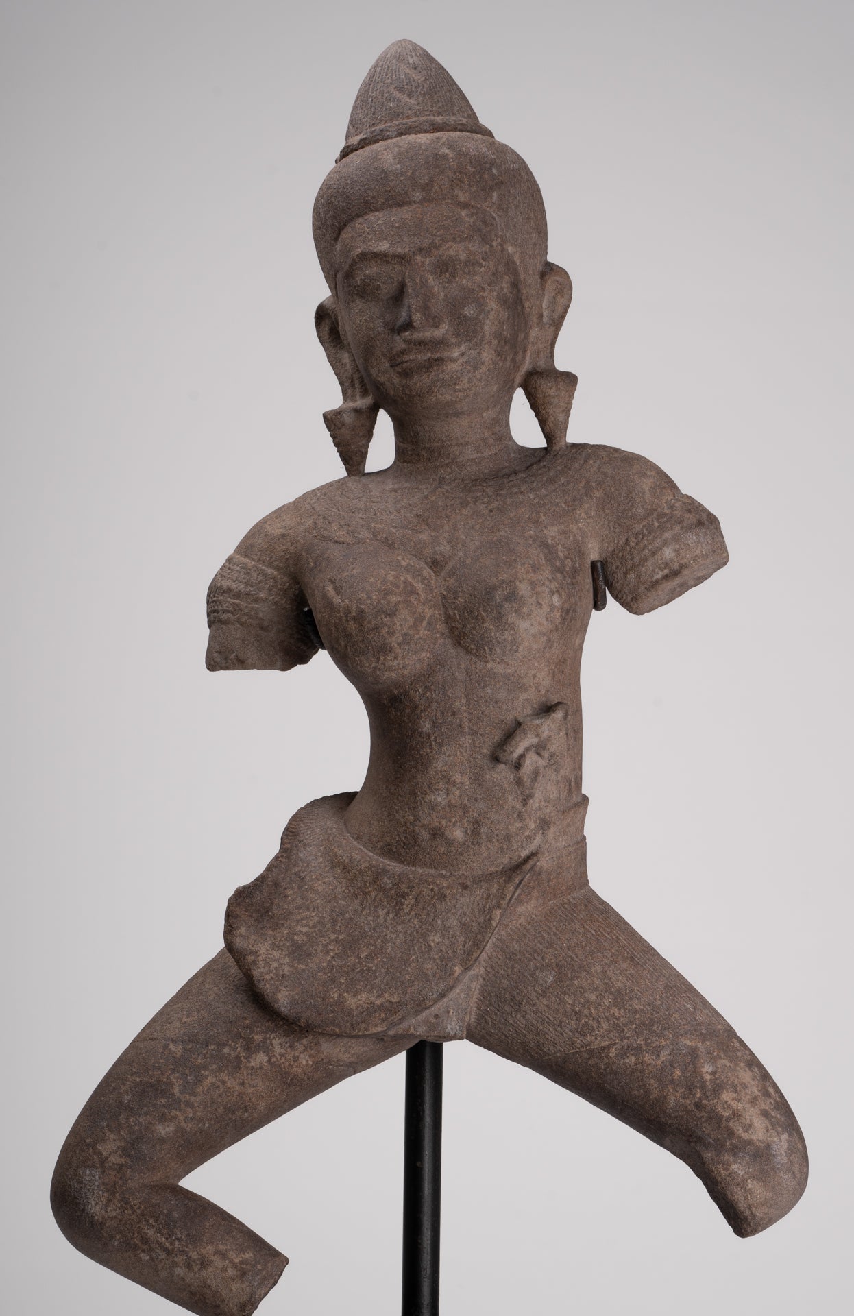 Apsara Statue - Antique Khmer Style Stone Angkor Wat Apsara or Angel Statue - 64cm/26"