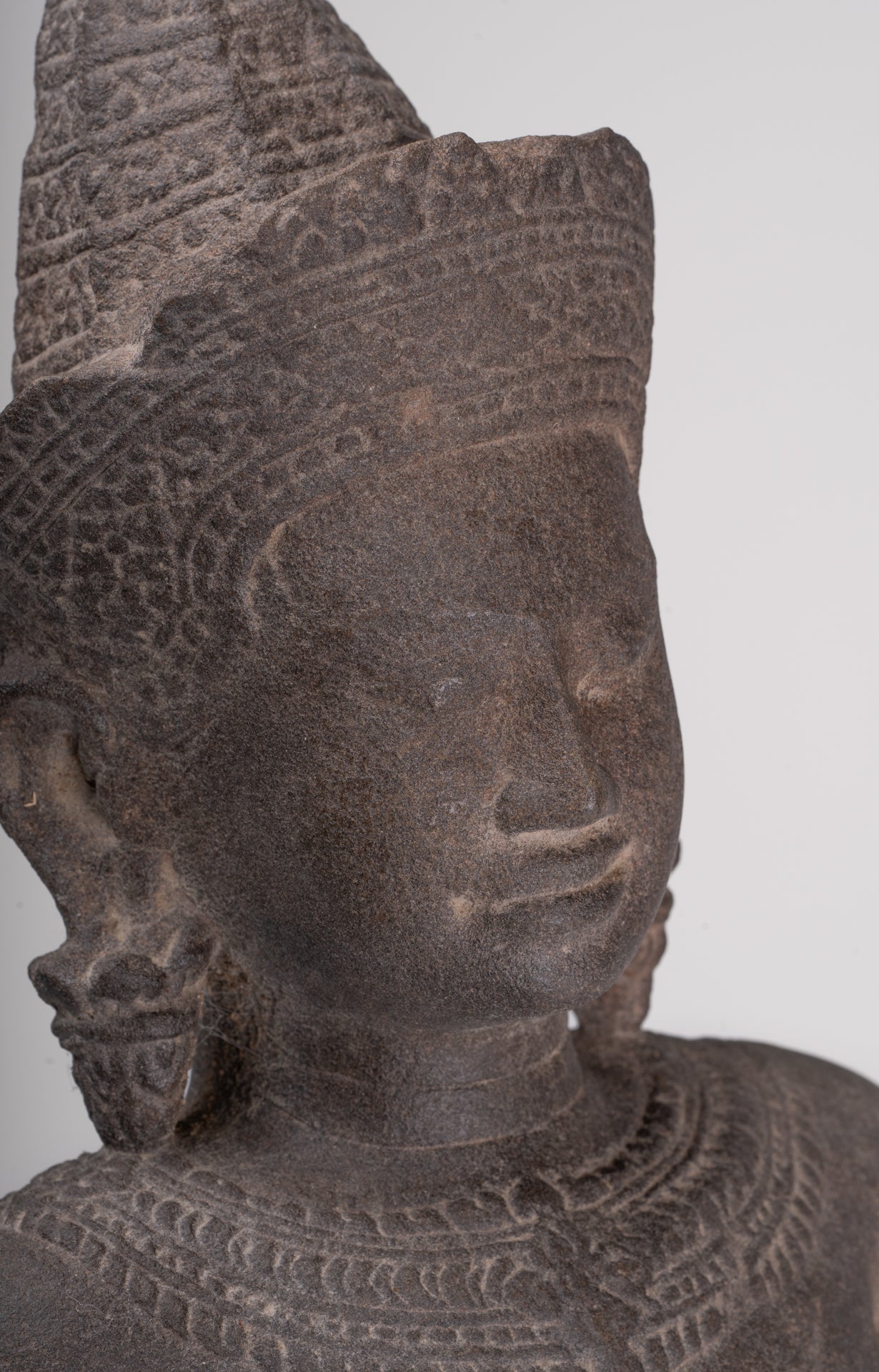 Apsara Statue - Antique Khmer Style Stone Angkor Apsara or Angel Statue - 58cm/23"