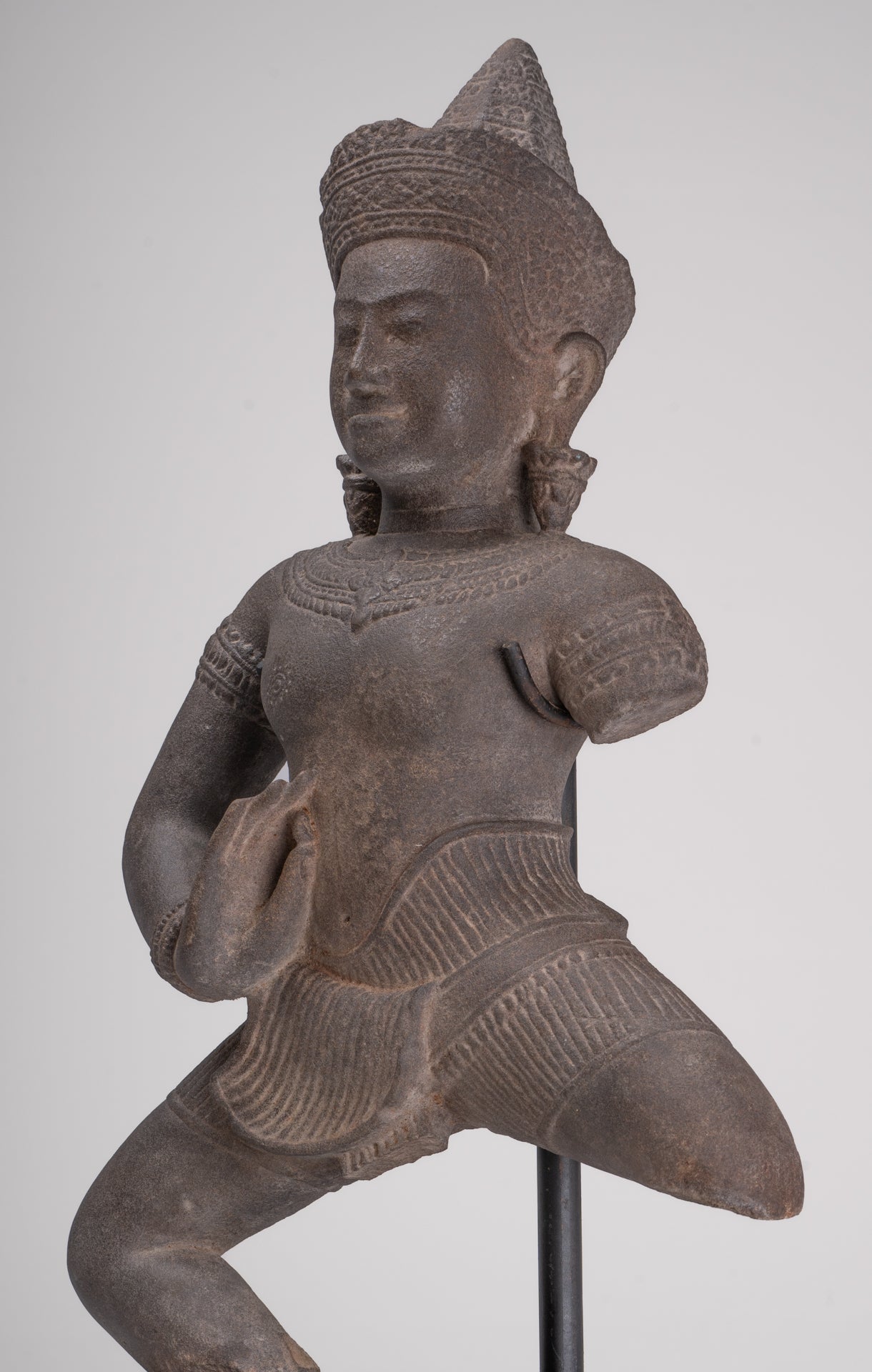 Apsara Statue - Antique Khmer Style Stone Angkor Apsara or Angel Statue - 58cm/23"