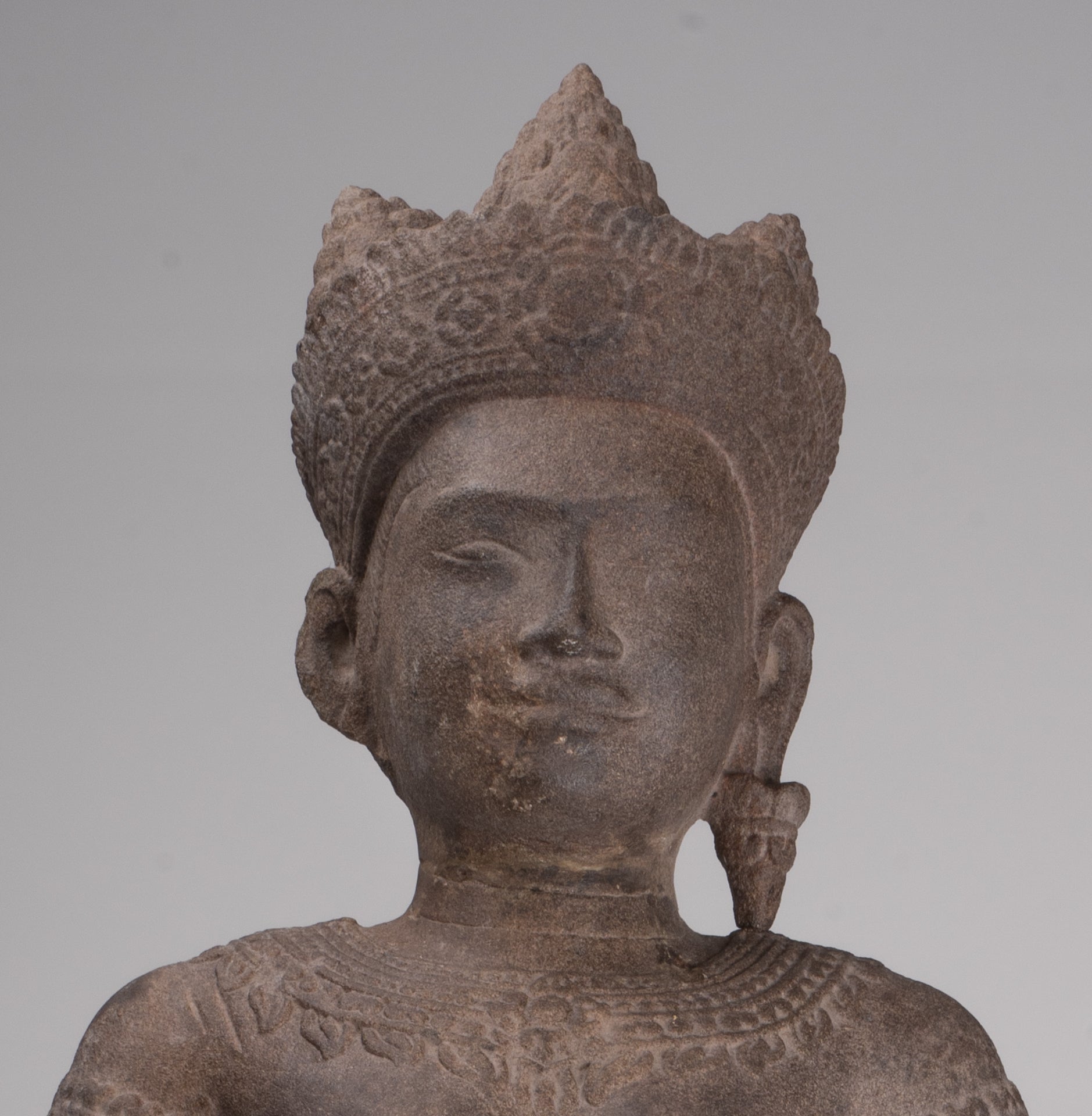 Apsara Statue - Antique Khmer Style Stone Angkor Wat Apsara or Angel Statue - 74cm/30"