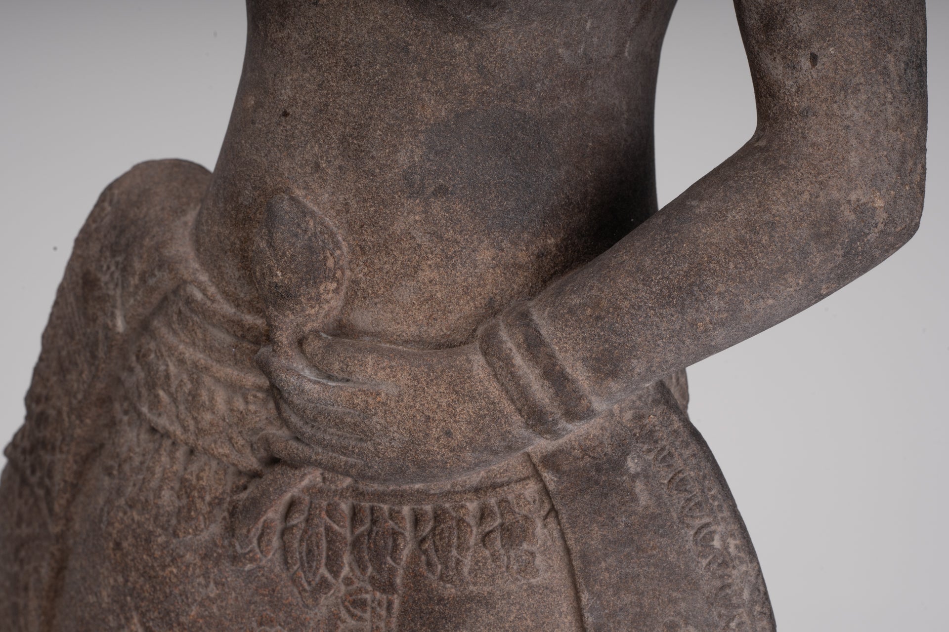 Apsara Statue - Antique Khmer Style Stone Angkor Wat Apsara or Angel Statue - 74cm/30"