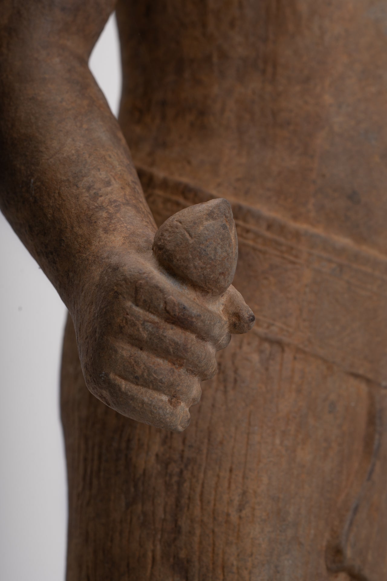 Antique Khmer Style Stone Koh Ker Standing Bodhisattva Avalokitesvara Statue - 91cm/36"