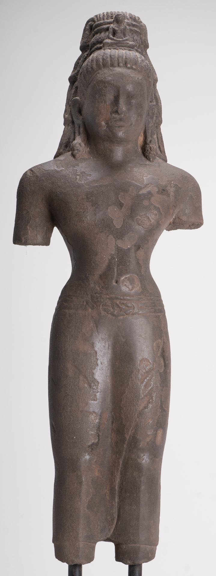 Antique Thai Style Stone Standing Bodhisattva Avalokitesvara Statue - 76cm/30"