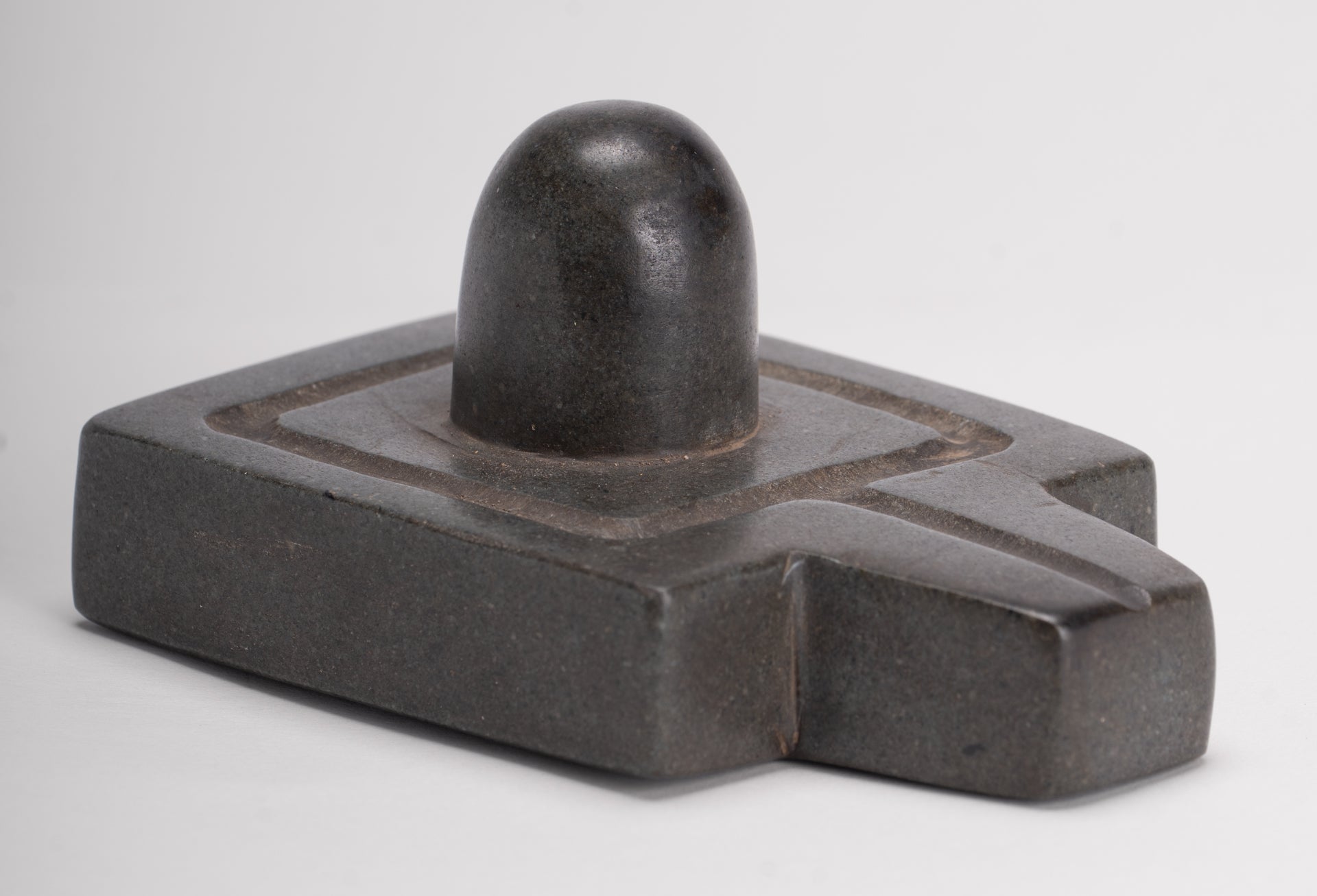 Linga Statue - Antique Khmer Style Two Piece Stone Linga / Lingnum & Yoni - 12cm/5"