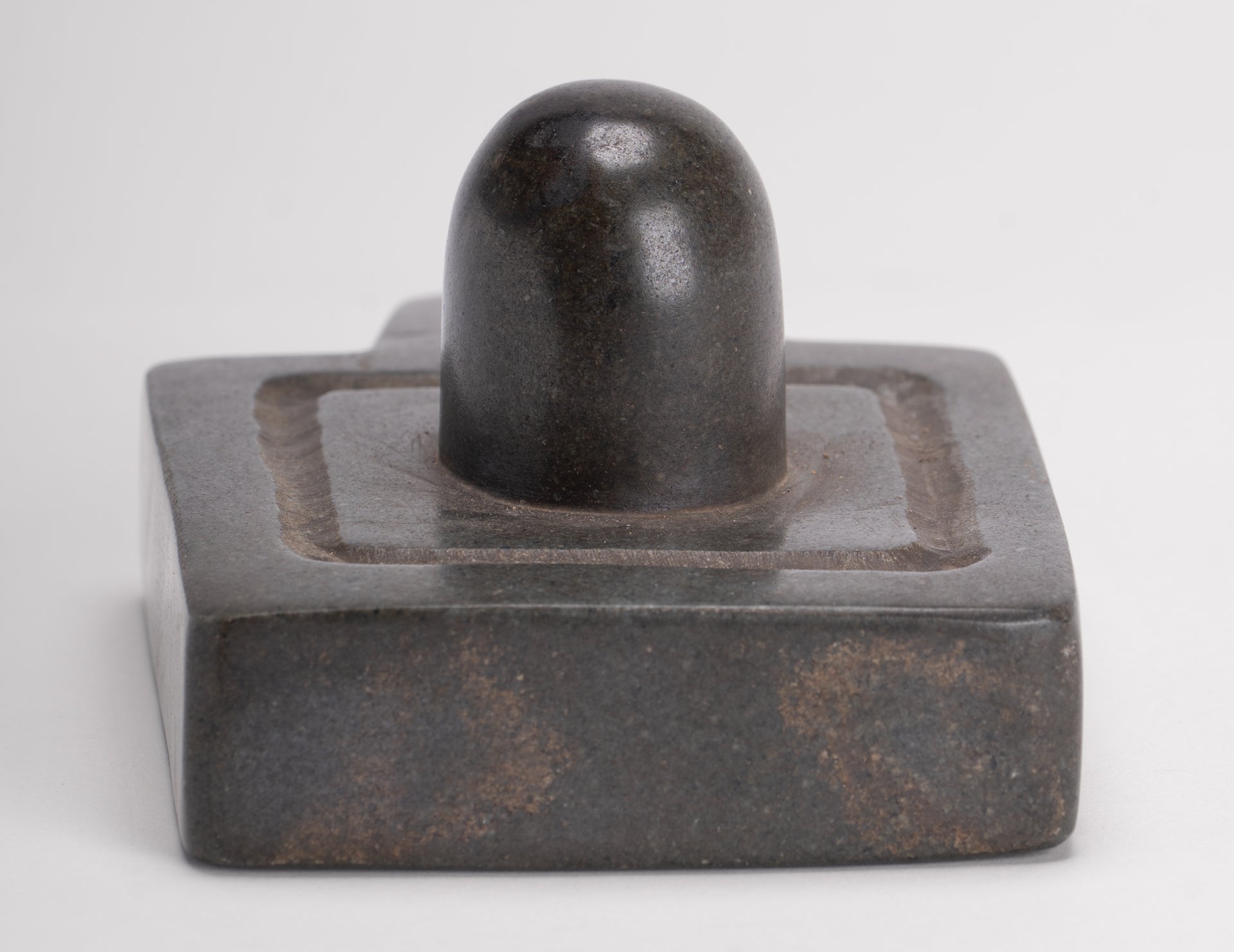 Linga Statue - Antique Khmer Style Two Piece Stone Linga / Lingnum & Yoni - 12cm/5"