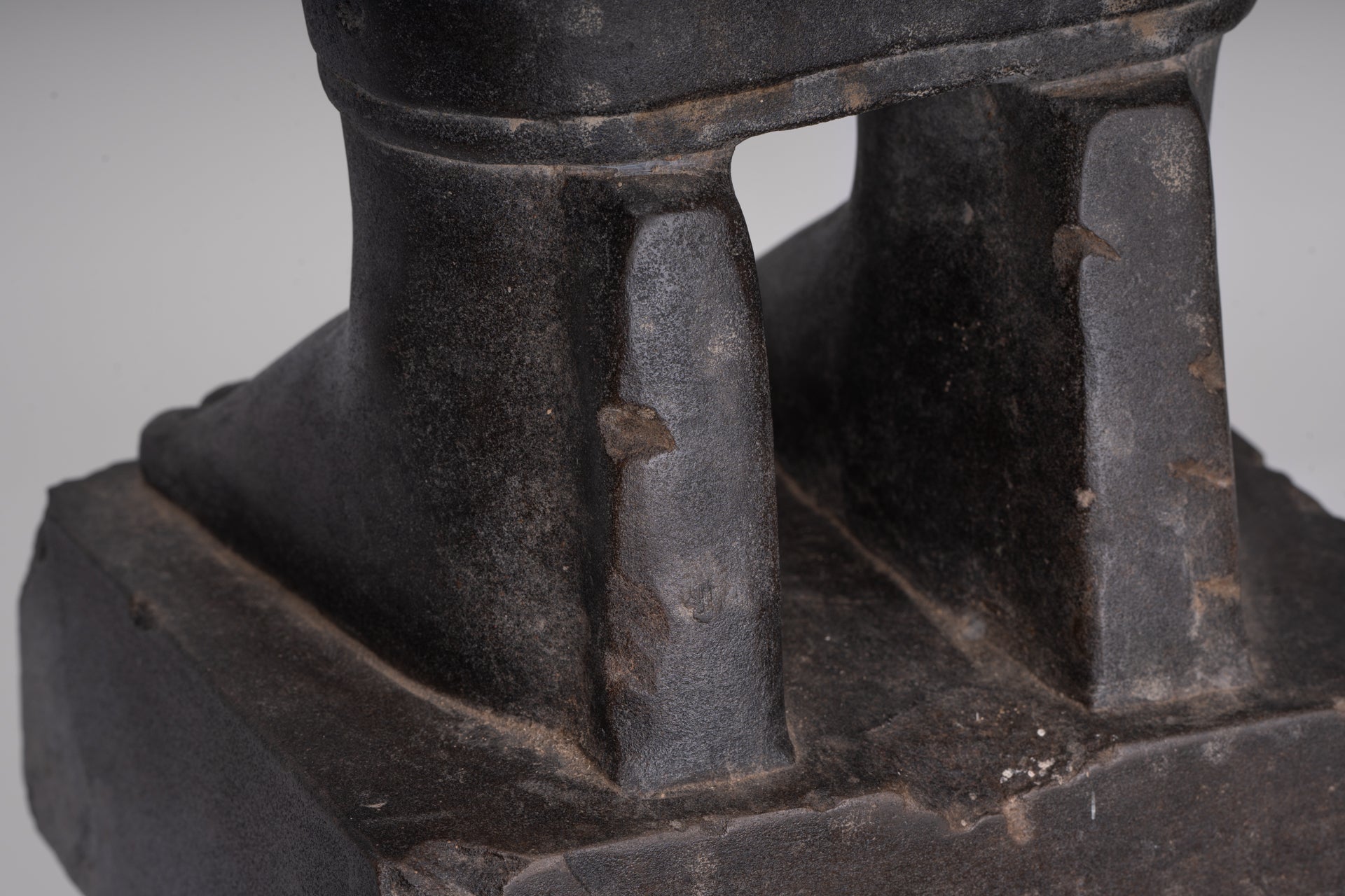 Smiling Monk Statue - Antique Thai Style Stone Phra Sangkachai Monk Statue - 99cm/40"