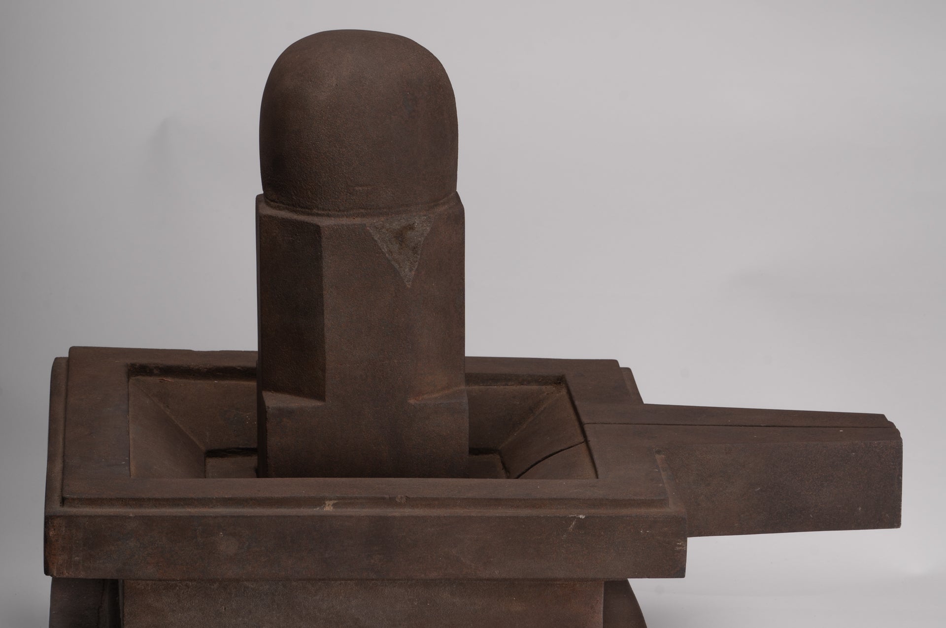 Linga Statue - Antique Khmer Style Two Piece Stone Linga / Lingnum & Yoni - 47cm/19"