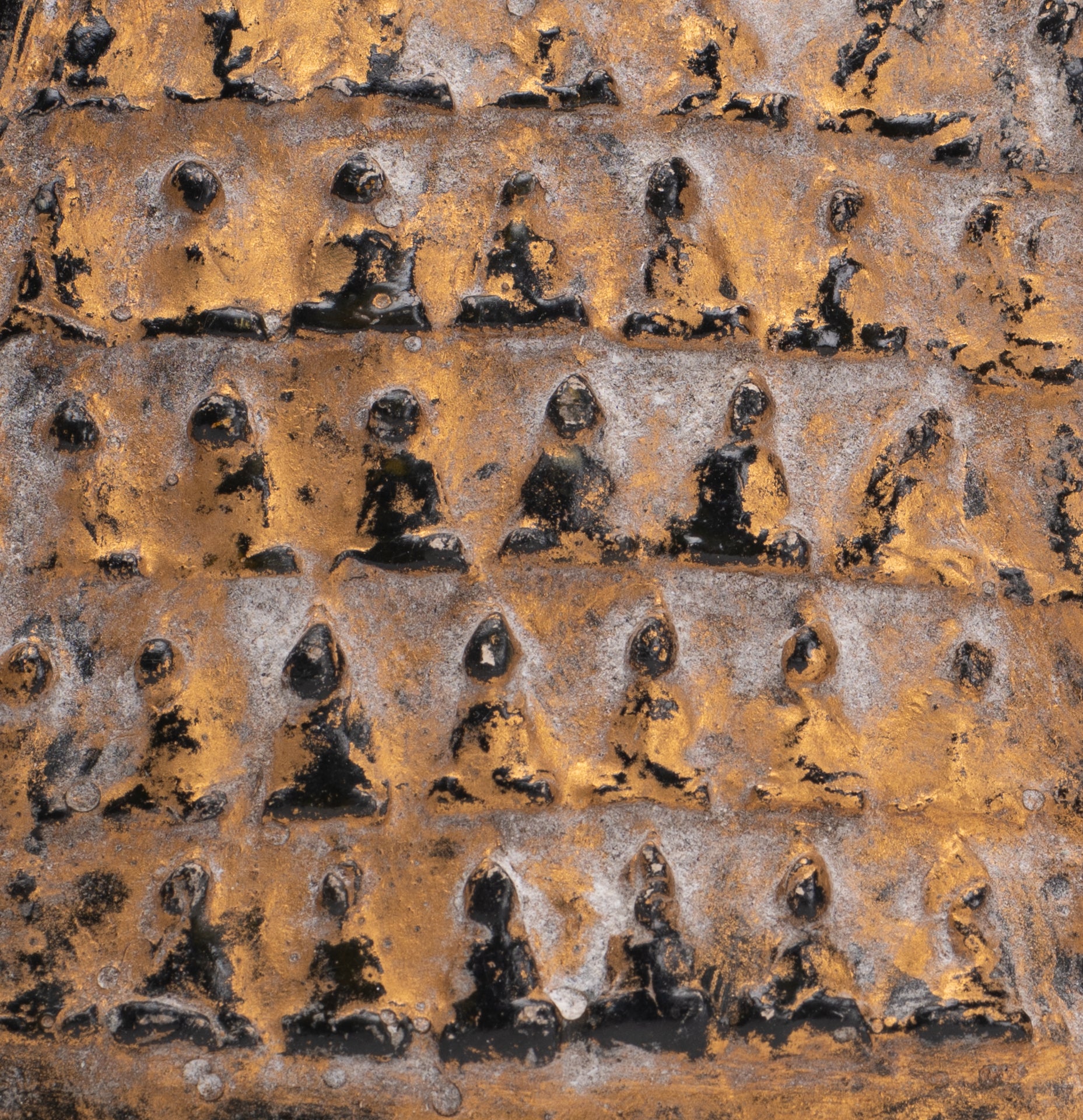 Panneau votif – Panneau votif de Bouddha de méditation en argile de style thaïlandais antique – 15,5 cm/6"