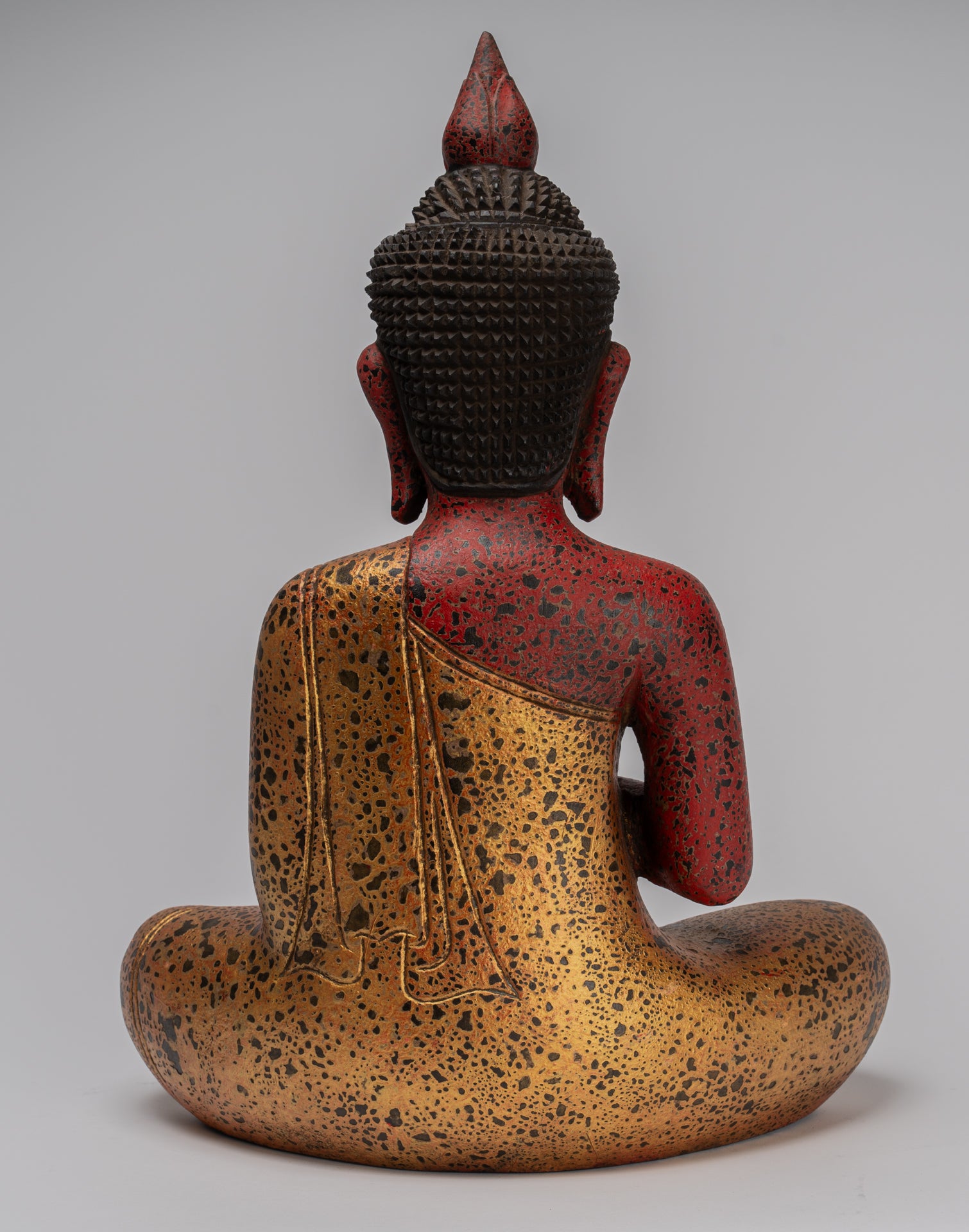Statue di Buddha - Antique Khmer in stile Cambogia seduta statue di Buddha Insegnamento Mudra - 46 cm/18 "