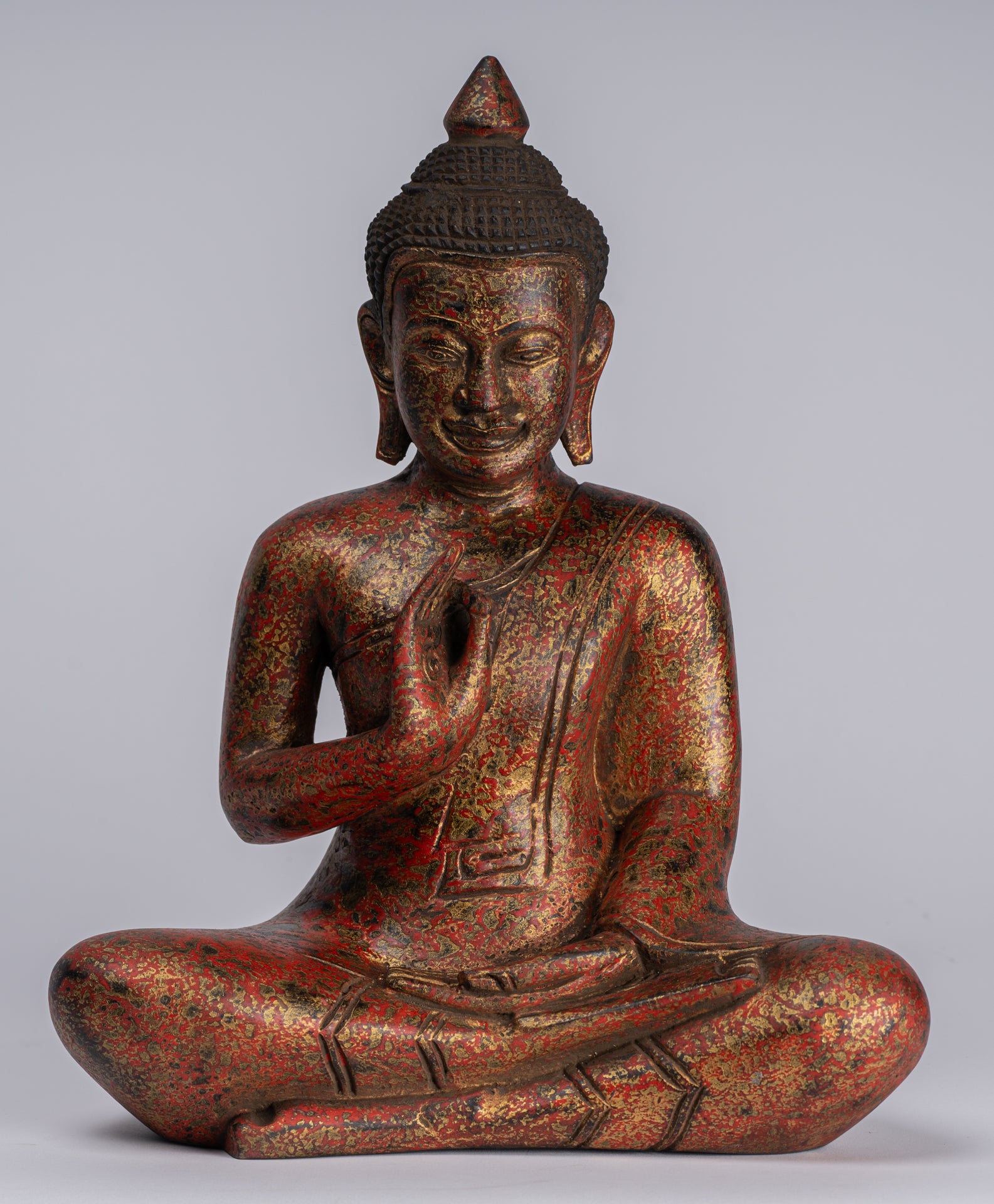 Statue Buddha - Antique Khmer in stile Khmer Cambogia STATUE BUDDHA BUDDHA Insegnamento Mudra - 31 cm/12 "