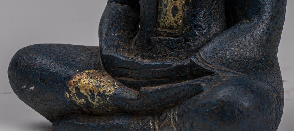 Buddha Sculpture - Antique Khmer in stile Khmer Seduto Buddha