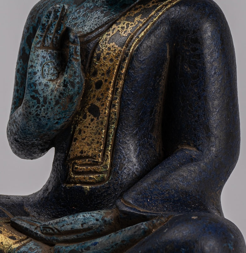 Statue Buddha - Antique Khmer in stile Khmer Cambogia STATUE BUDDHA BUDDHA Insegnamento Mudra - 31 cm/12 "
