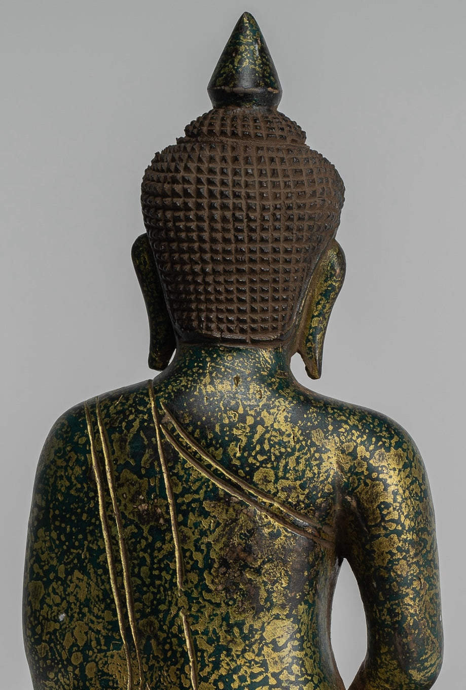 Escultura de Buda - Estatua de Buda de madera de estilo jemer antiguo Dhyana Meditation Mudra - 28 cm/11 "