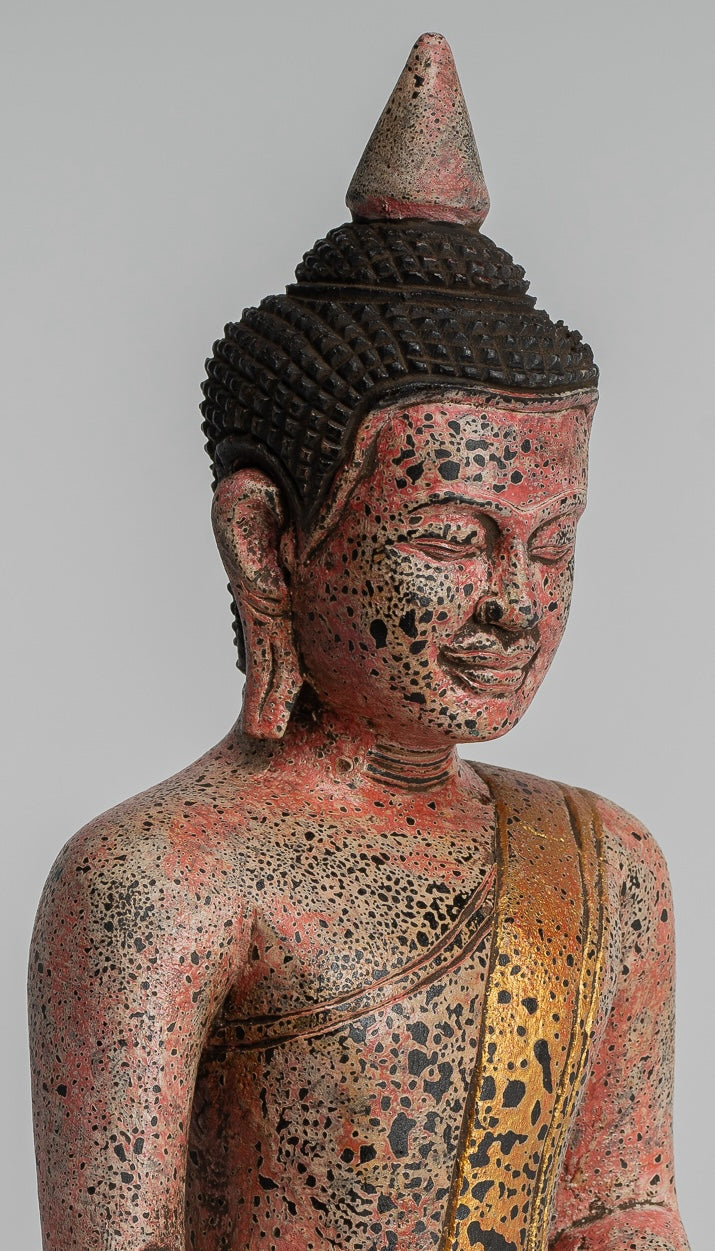 Estatua de Buda - Estatua de Buda de Buda de Madera Asia ASIA ASIA ASIA ASIA - 27 cm/11 "