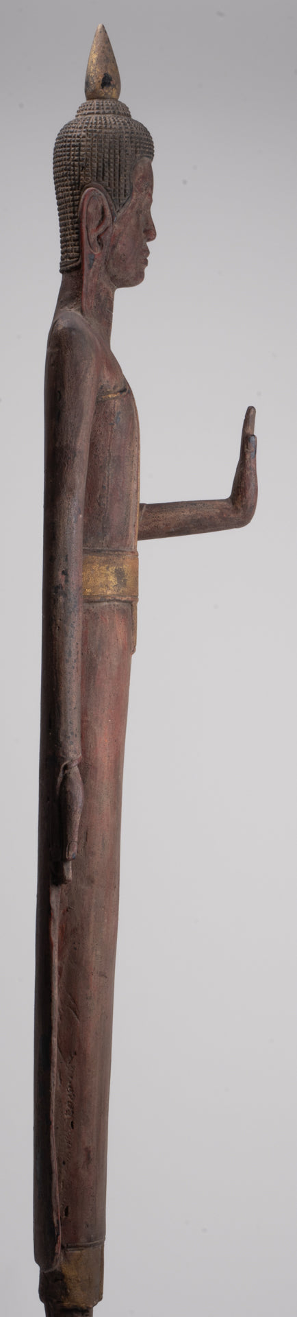 Grande statue de Bouddha - Antique Khmer Style Wood Protection Standing Lundi Bouddha Statue - 163 cm / 65 "