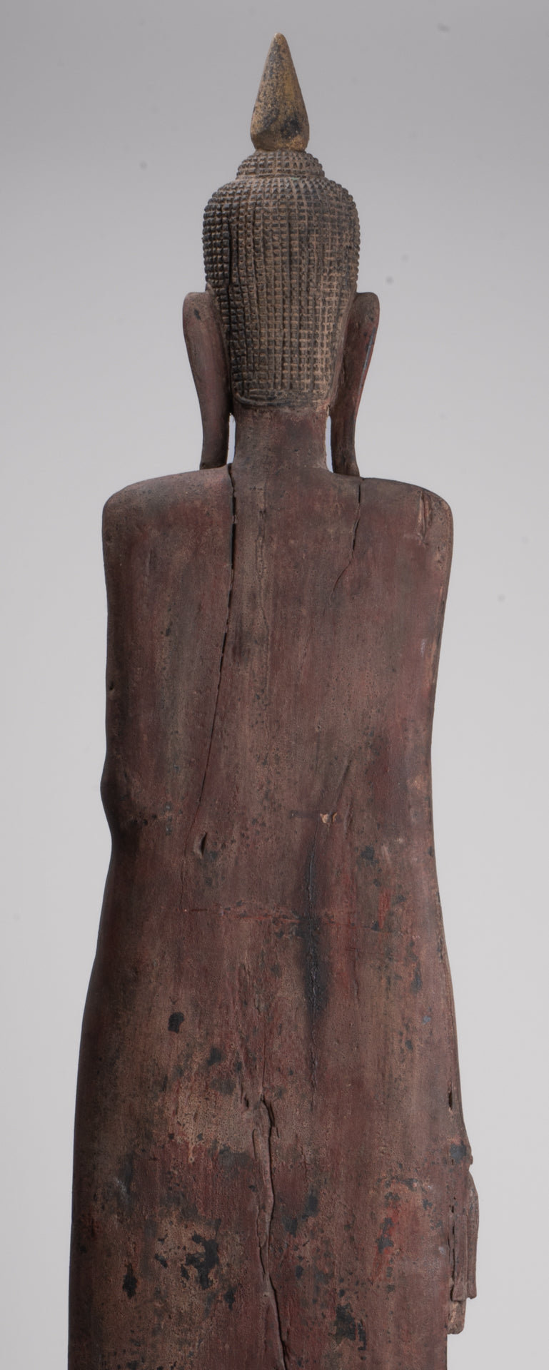 Grande statue de Bouddha - Antique Khmer Style Wood Protection Standing Lundi Bouddha Statue - 163 cm / 65 "