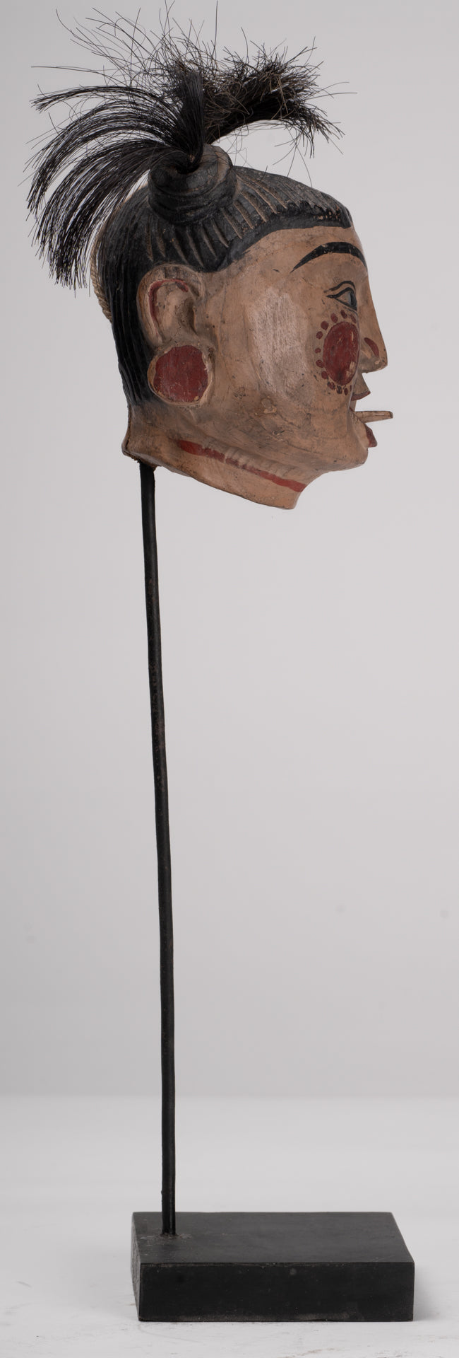 Antique Puppet Statue - Antique Burmese Style Painted Wood Puppet Head - 43cm/14"