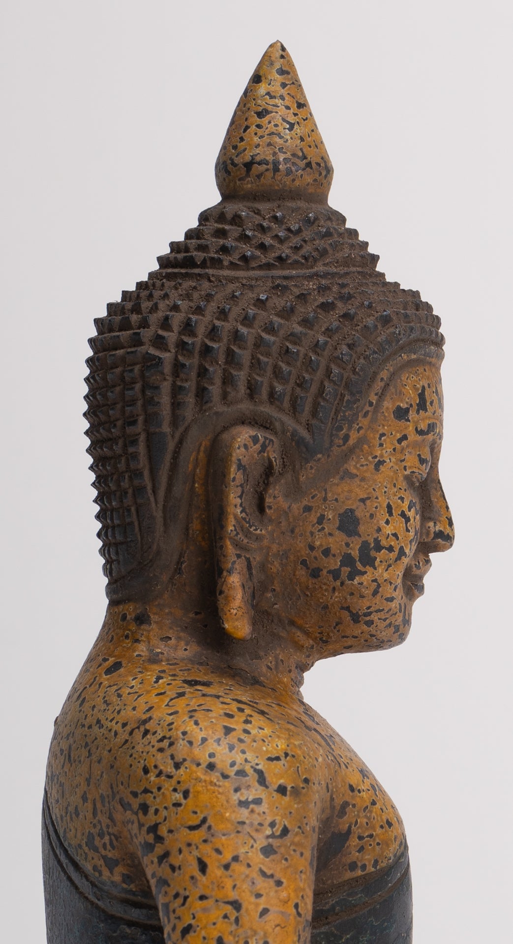 Escultura de Buda - Estatua de Buda de madera de estilo jemer antiguo Dhyana Meditation Mudra - 20 cm/8 "