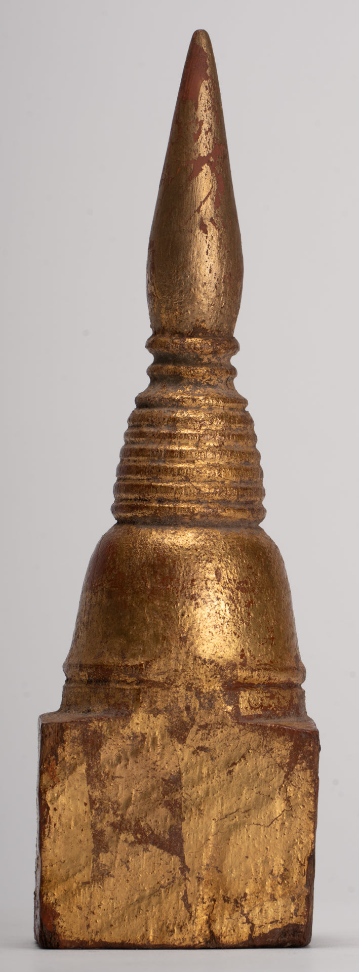 Buddhist Stupa - Antique Thai Style Wood Nirvana Stupa or Chedis  - 18cm/7"