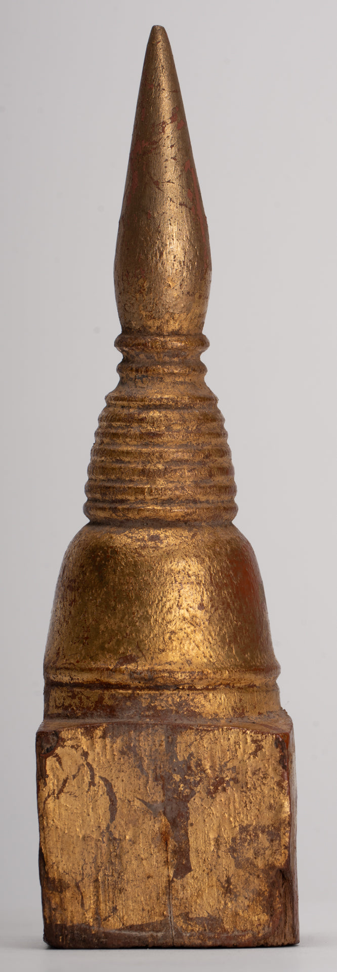 Buddhist Stupa - Antique Thai Style Wood Nirvana Stupa or Chedis  - 18cm/7"