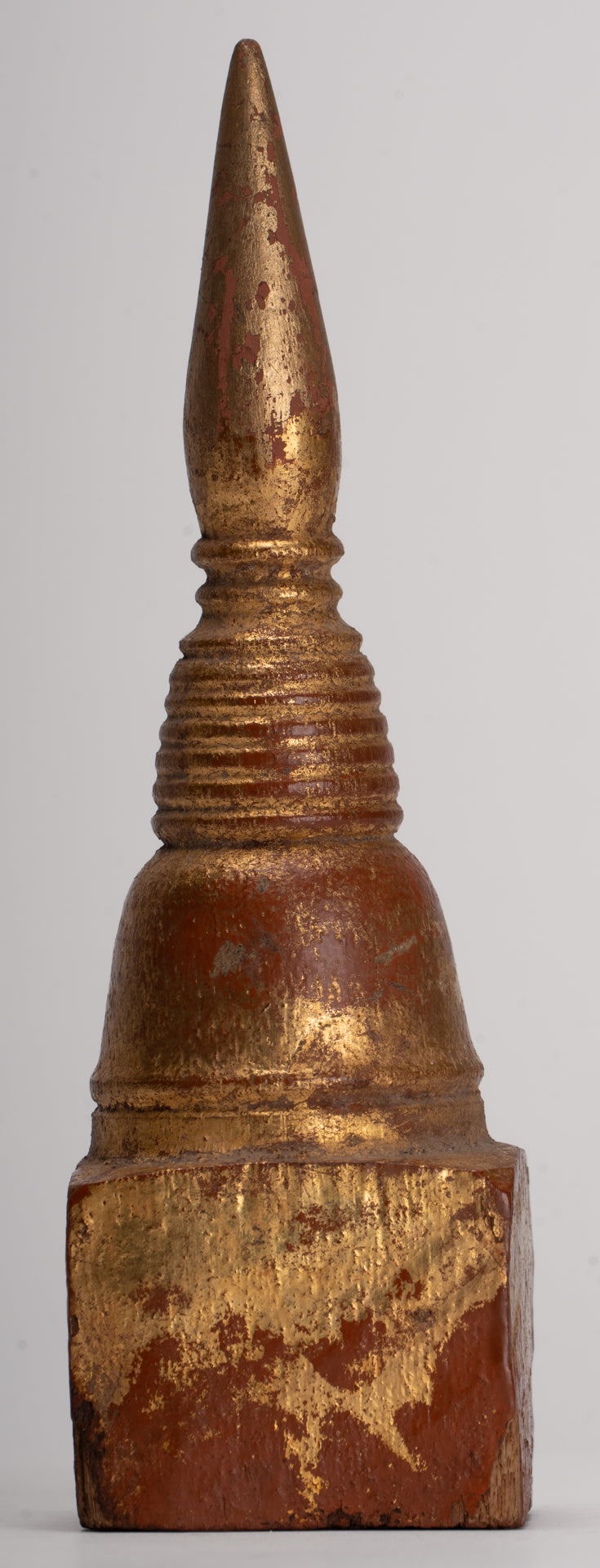Buddhist Stupa - Antique Thai Style Wood Nirvana Stupa or Chedis  - 18cm/7"