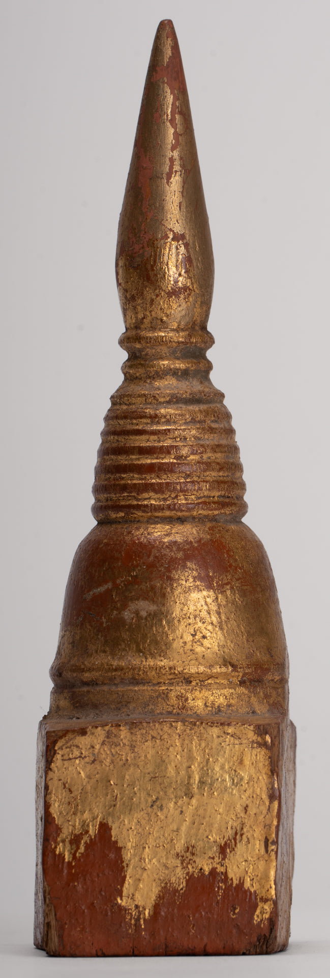 Buddhist Stupa - Antique Thai Style Wood Nirvana Stupa or Chedis  - 18cm/7"