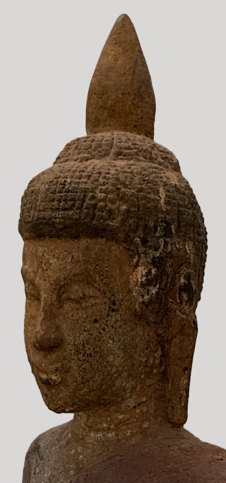 Buddha Statue - Antique Khmer Style SE Asia Wood Meditation Buddha Statue - 56cm/22"