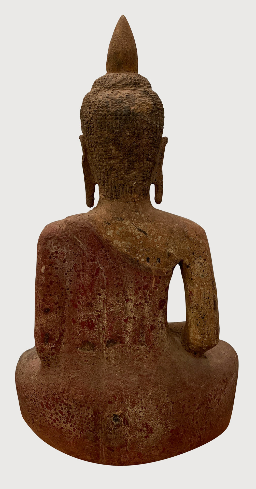 Buddha Statue - Antique Khmer Style SE Asia Wood Meditation Buddha Statue - 56cm/22"