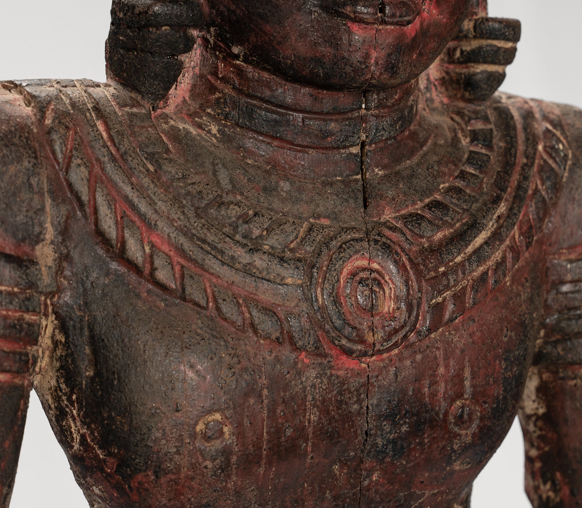 Shiva Statue - Antique Khmer Style SE Asia Wood Bas Relief Nandi & Shiva Statue - 105cm/42"