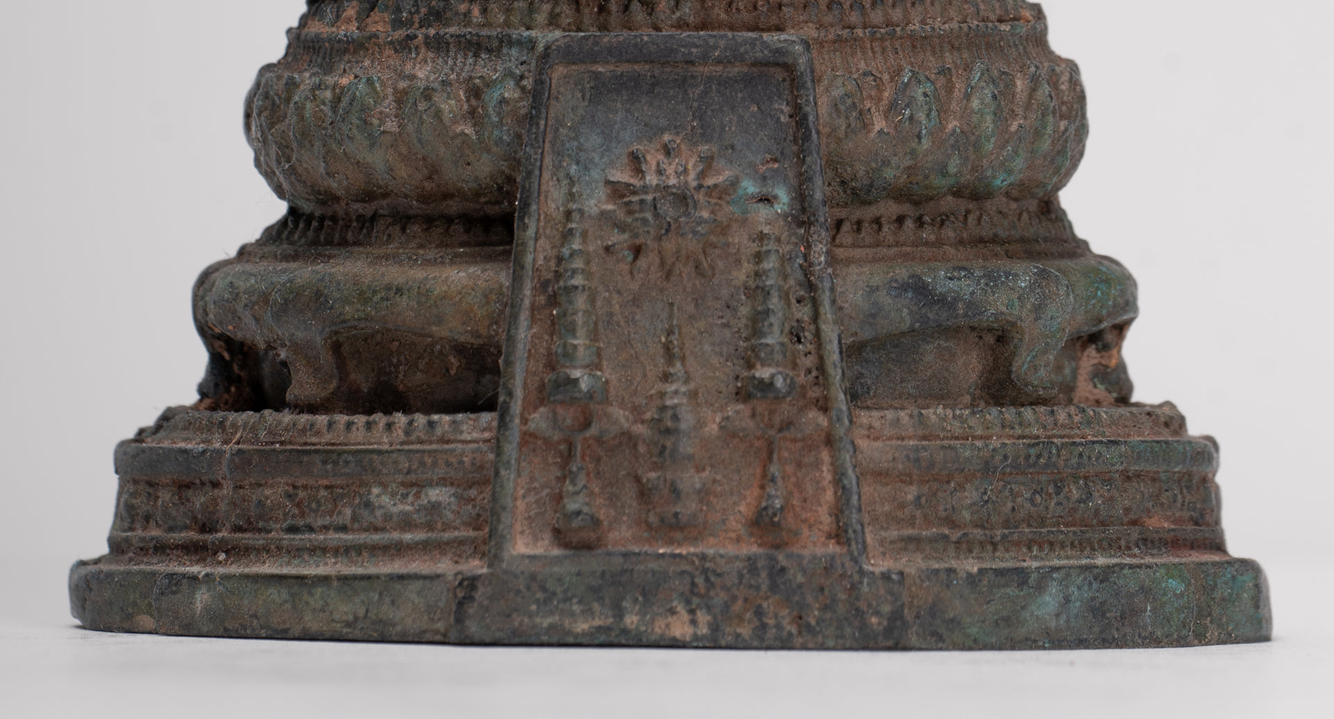 Buddha Sculpture - Antique Thai Style Bronze Seated Meditation Buddha Statue - 12.5cm/5"