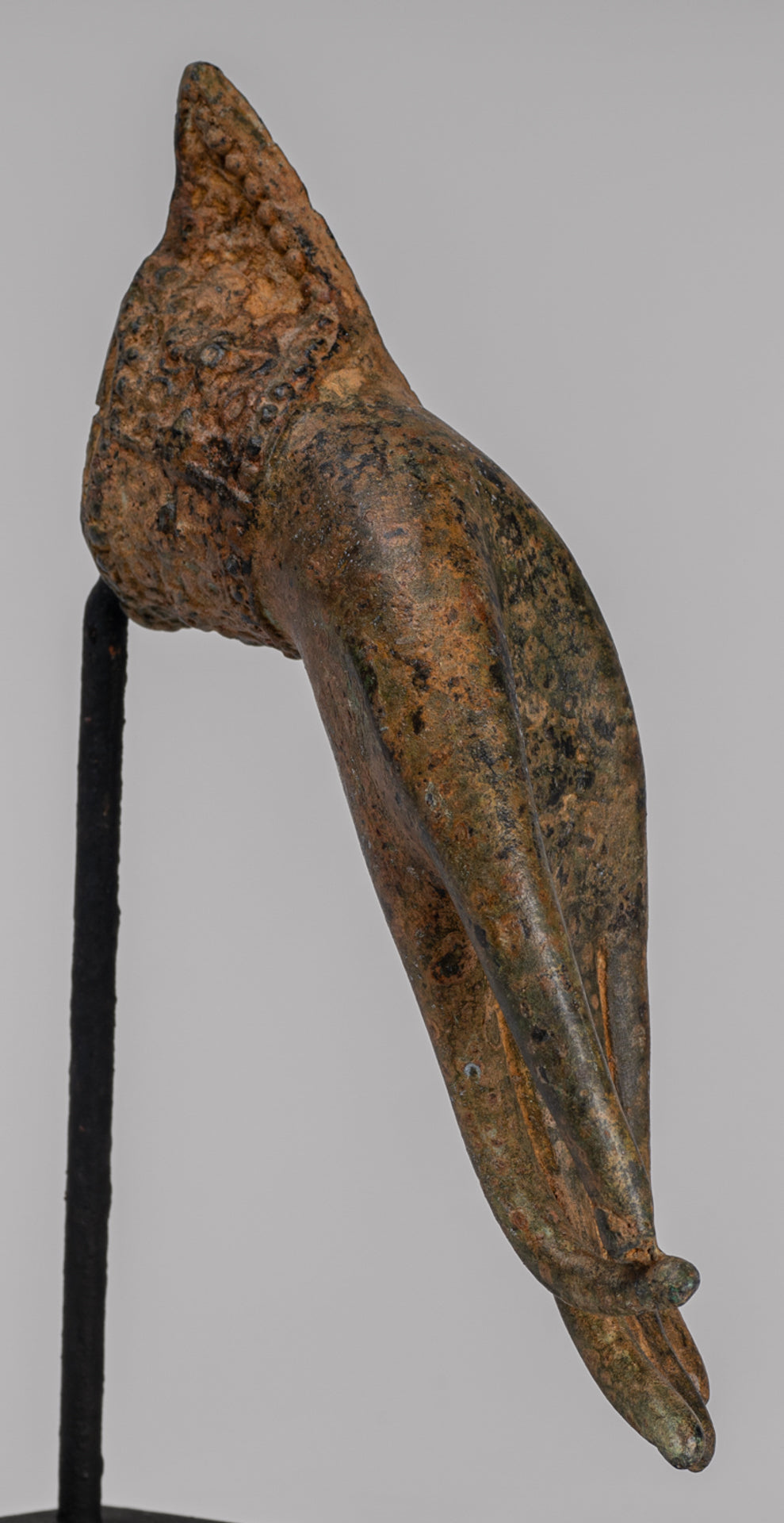 Mounted Antique Thai Style Southeast Asia Bronze Thai Teaching Hand - 21cm/8"