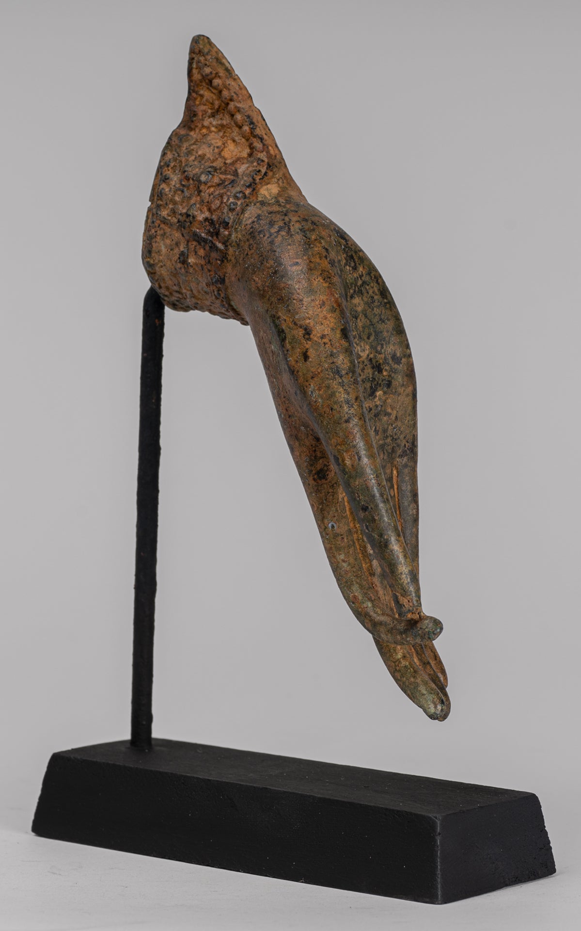 Mounted Antique Thai Style Southeast Asia Bronze Thai Teaching Hand - 21cm/8"