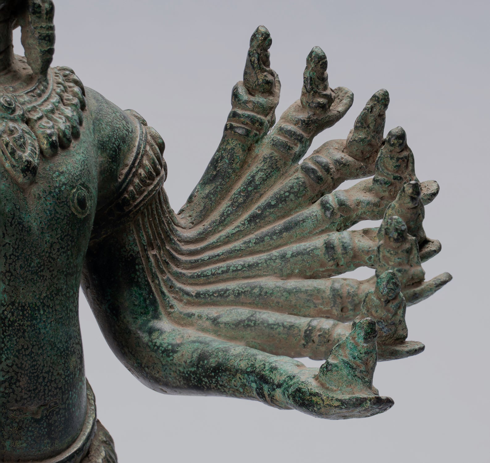 Antique Khmer Style Standing Bronze Angkor Wat Hevajra Statua - 59 cm/24 "di altezza