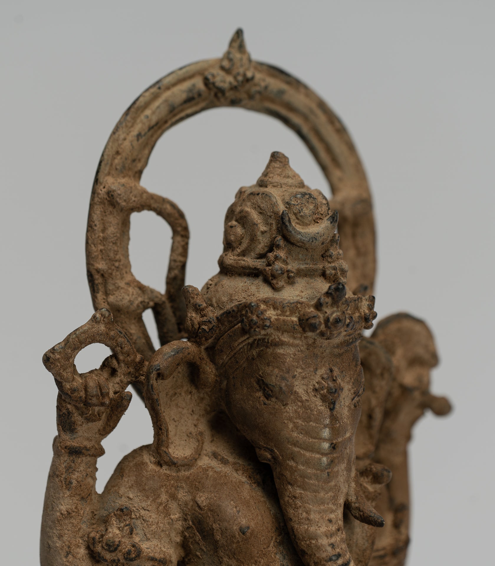 Statue Ganesha - Statue Ganesha indonesiana in stile antico in stile giavanese - 23 cm/9 "