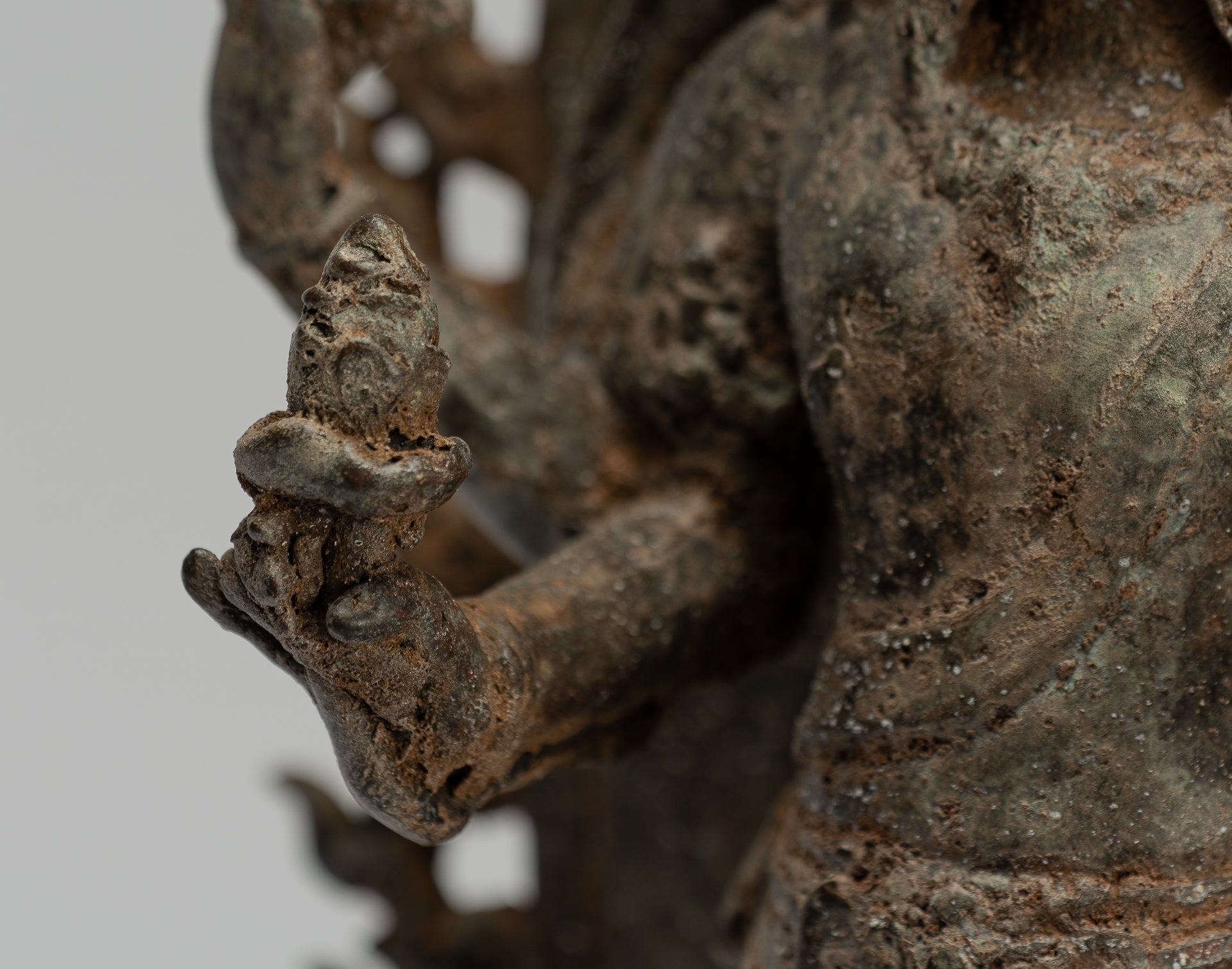 Statua Brahma - Antique stile indonesiano Majapahit in piedi Bronzo Brahma Statua - 32 cm/13 "