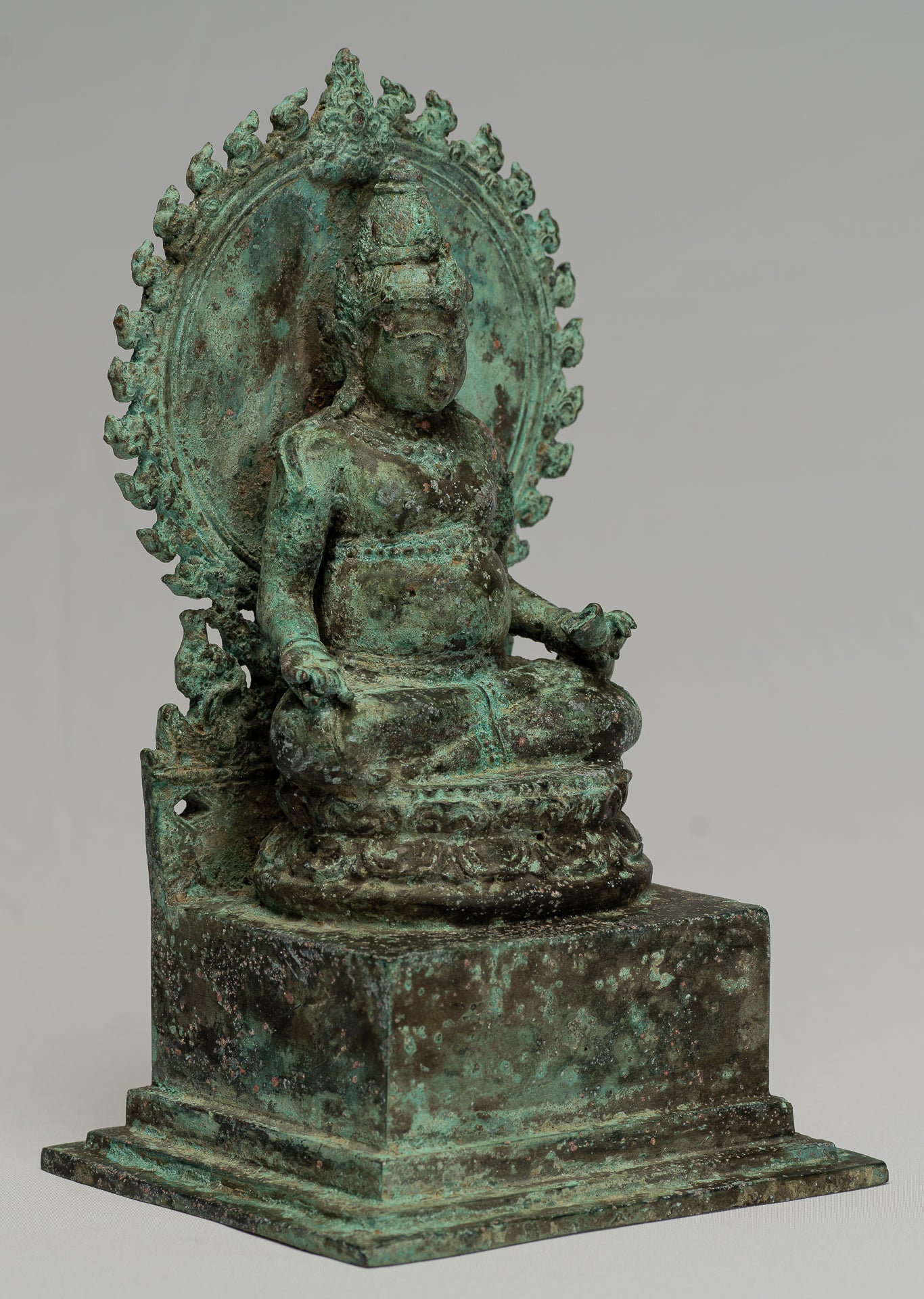 Statua di Jambhala - Antique Java Majapahit Style Seduto statua di Jambhala God of Wealth - 27cm/11 "