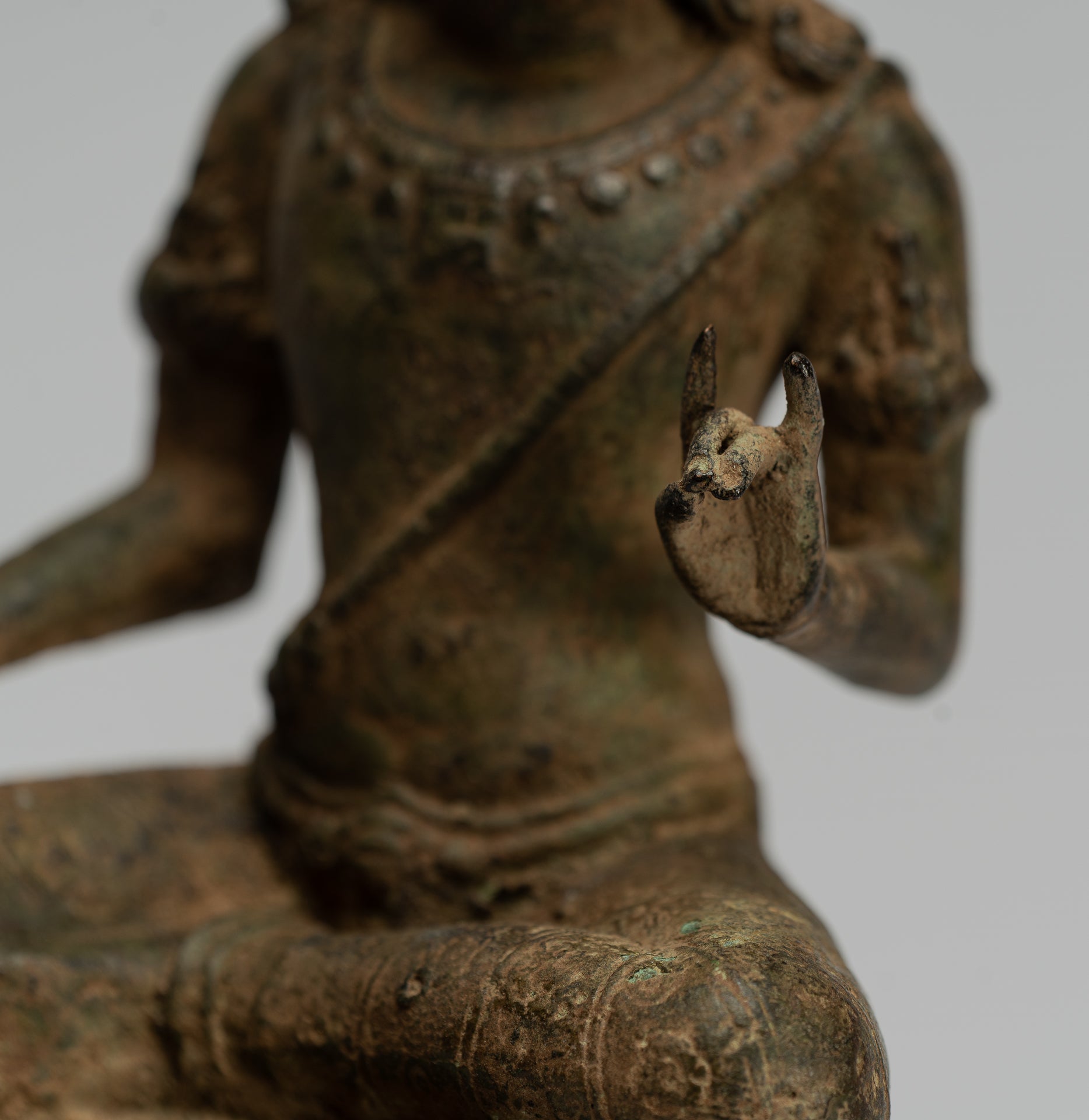 Shiva Statue-Antike Indonesische Stil Bronze Javanesisch Seated Majapahit Shiva Statue-28cm/11 "