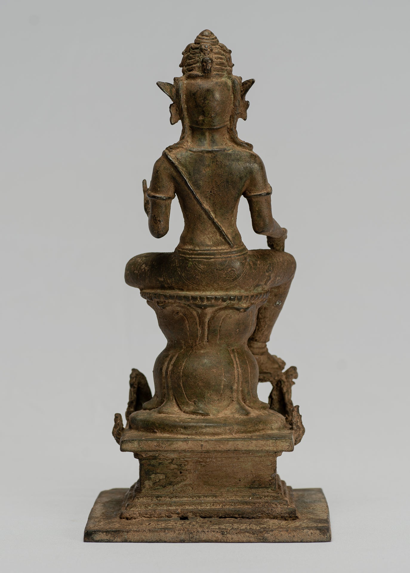 Shiva Statue-Antike Indonesische Stil Bronze Javanesisch Seated Majapahit Shiva Statue-28cm/11 "