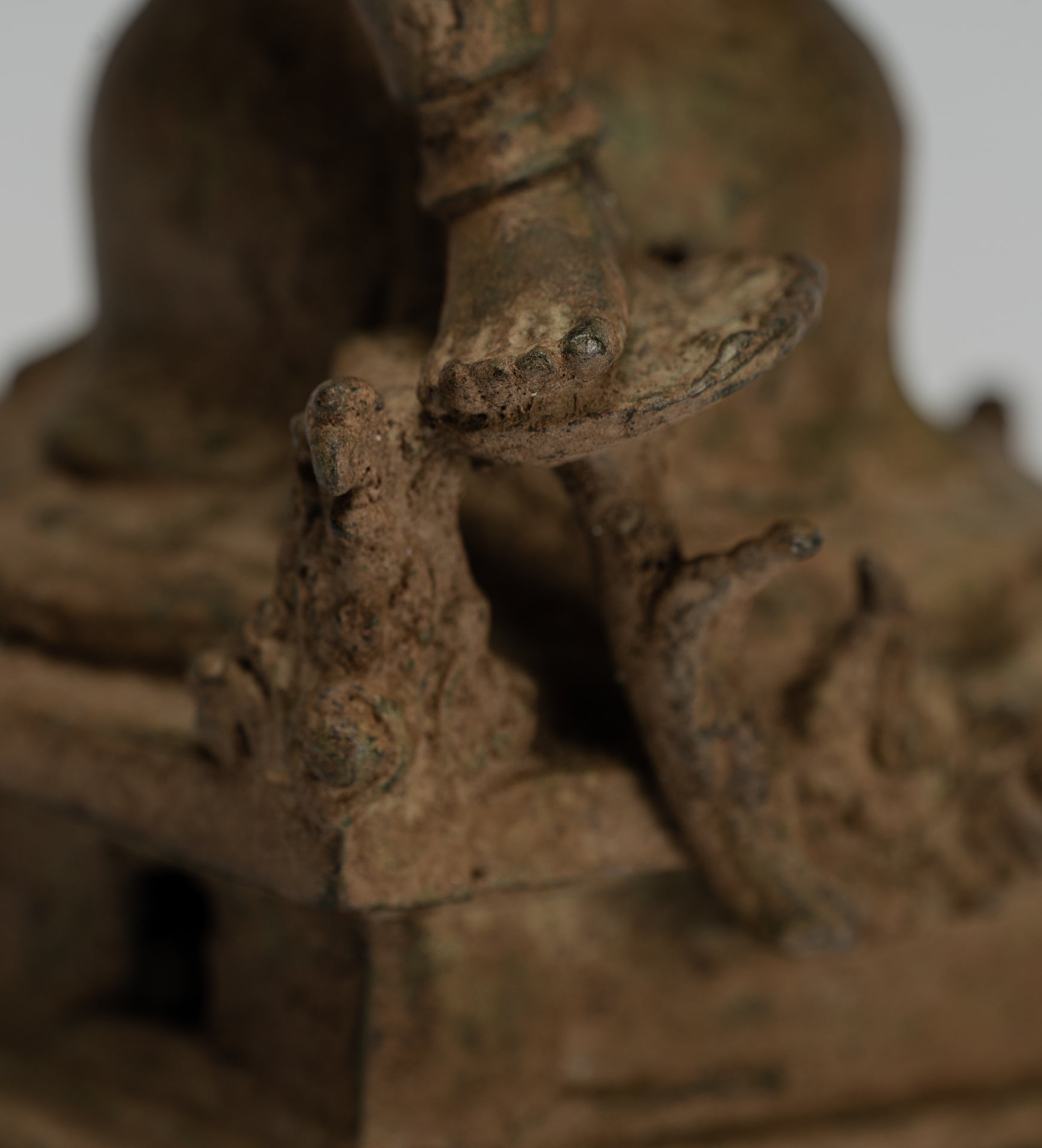 Shiva Statue-Antike Indonesische Stil Bronze Javanesisch Seated Majapahit Shiva Statue-28cm/11 "