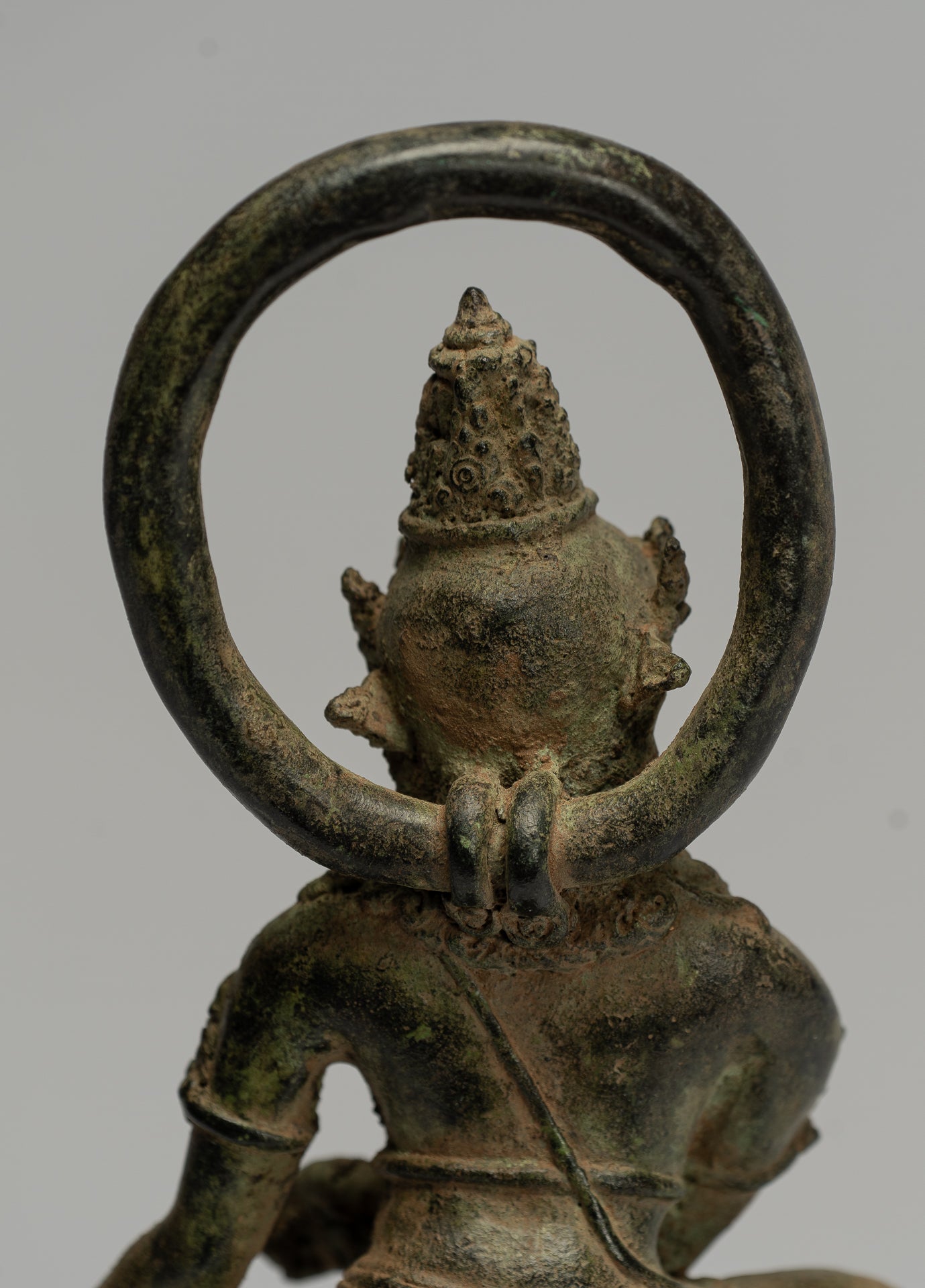 Tara Statue-Antique Java Style Majapahit Seated Bronze Devi Tara Statue-26cm/10 "