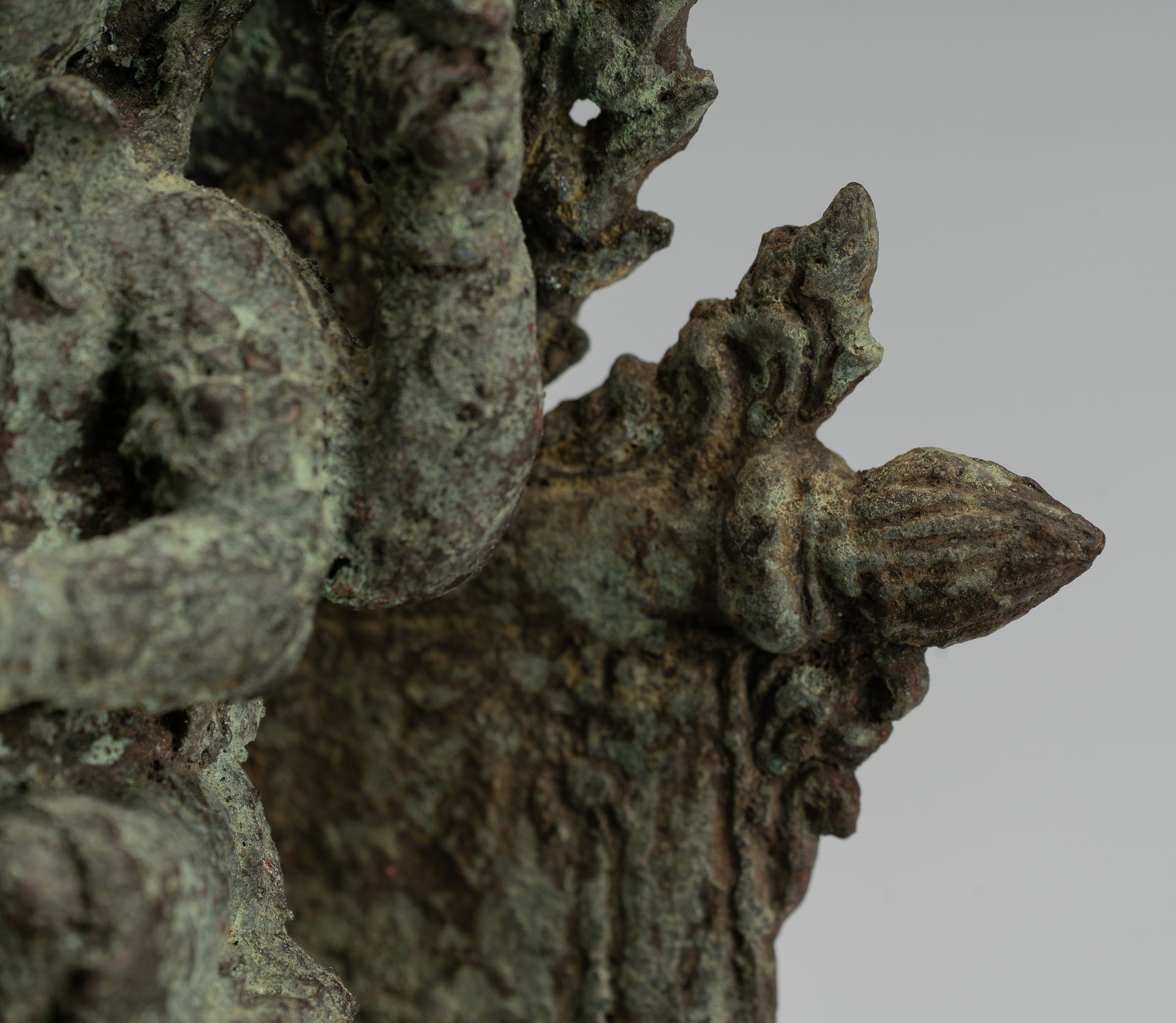 Ganesha Statue-Antike Javanese Style Bronze Seated Indonesian Ganesha Statue-25cm/10 "