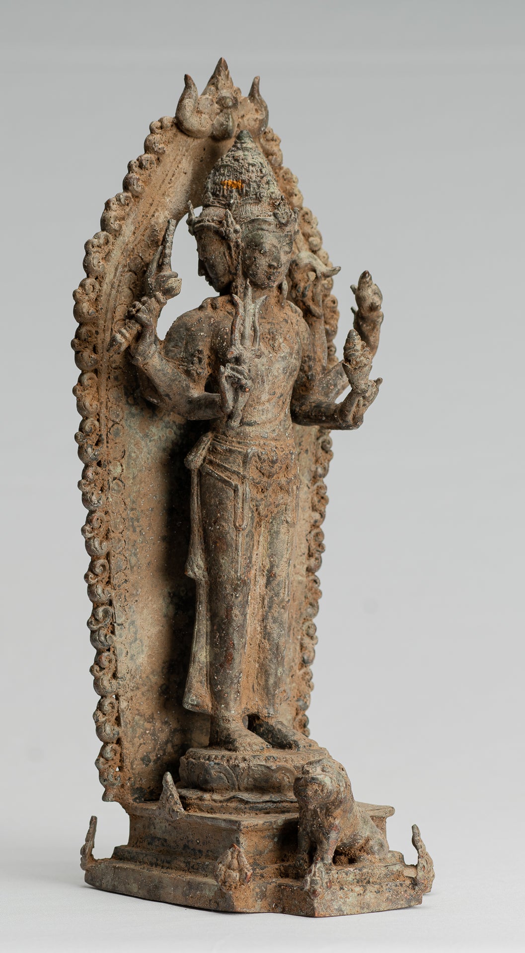 Brahma-Statue – Antike Majapahit-Bronze-Brahma-Statue im indonesischen Stil – 31 cm/12 Zoll