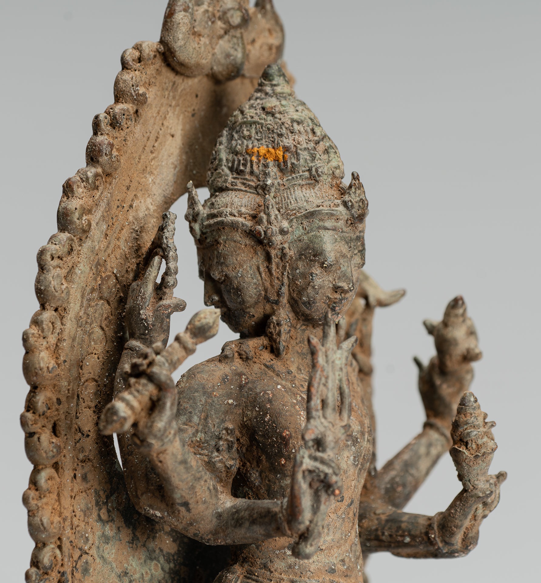 Brahma-Statue – Antike Majapahit-Bronze-Brahma-Statue im indonesischen Stil – 31 cm/12 Zoll